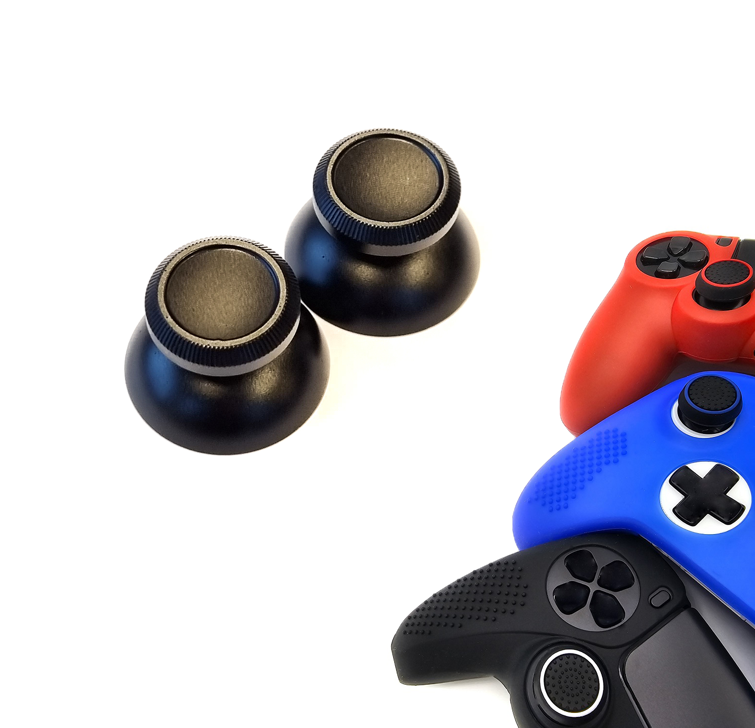 Gaming Thumb Grips | Performance Thumbsticks | Accessoires geschikt voor Playstation (PS4, PS5) & Xbox (360, One, Series X/S) & Nintendo Switch Pro Controller(s) | Thumbgrips | Glimmend - Zwart