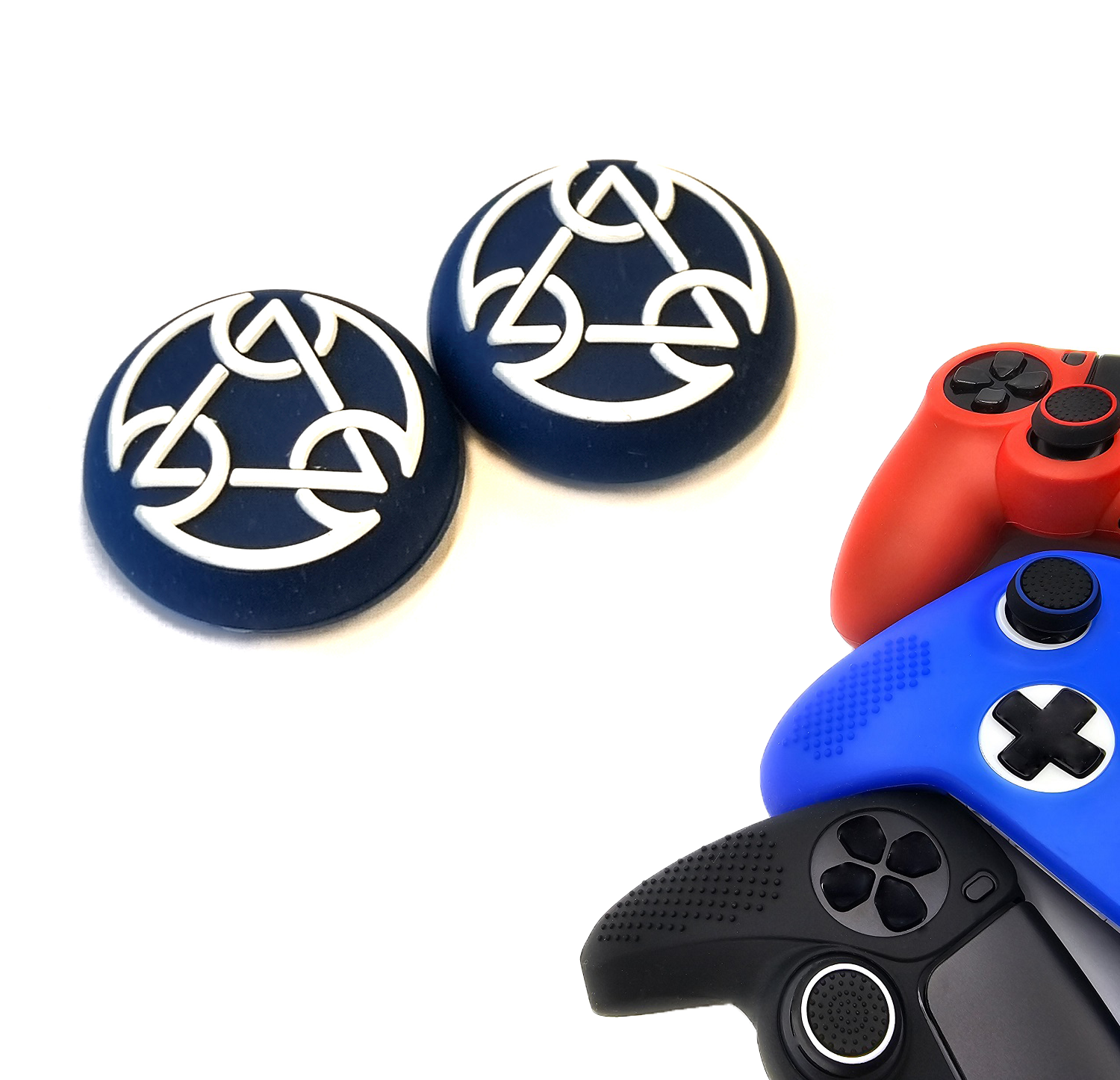 Gaming Thumb Grips | Performance Thumbsticks | Accessoires geschikt voor Playstation (PS4, PS5) & Xbox (360, One, Series X/S) & Nintendo Switch Pro Controller(s) | Thumbgrips | Space - Blauw/Wit