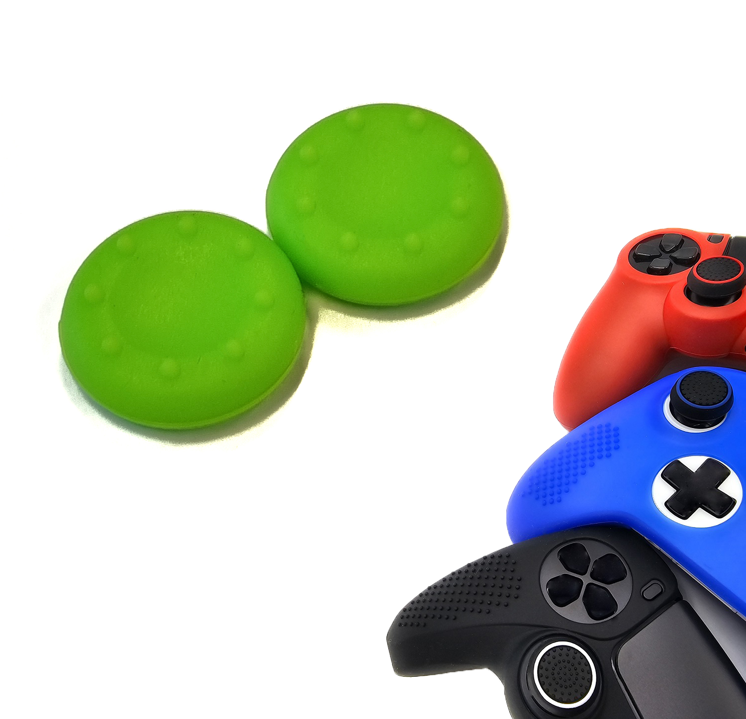 Gaming Thumb Grips | Performance Thumbsticks | Accessoires geschikt voor Playstation (PS4, PS5) & Xbox (360, One, Series X/S) & Nintendo Switch Pro Controller(s) | Thumbgrips | Thumbs Stippen - Groen