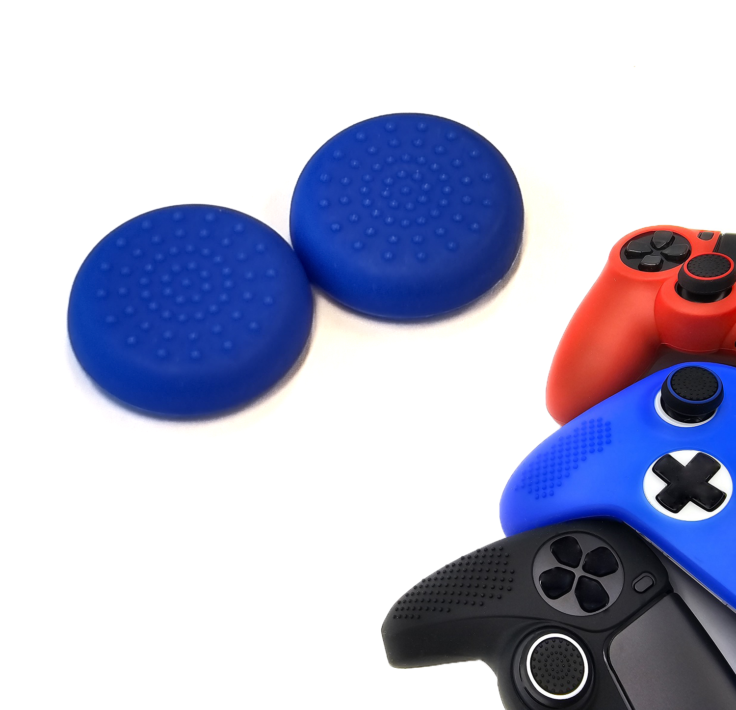 Gaming Thumb Grips | Performance Thumbsticks | Accessoires geschikt voor Playstation (PS4, PS5) & Xbox (360, One, Series X/S) & Nintendo Switch Pro Controller(s) | Thumbgrips | Thumbs Stippen - Blauw