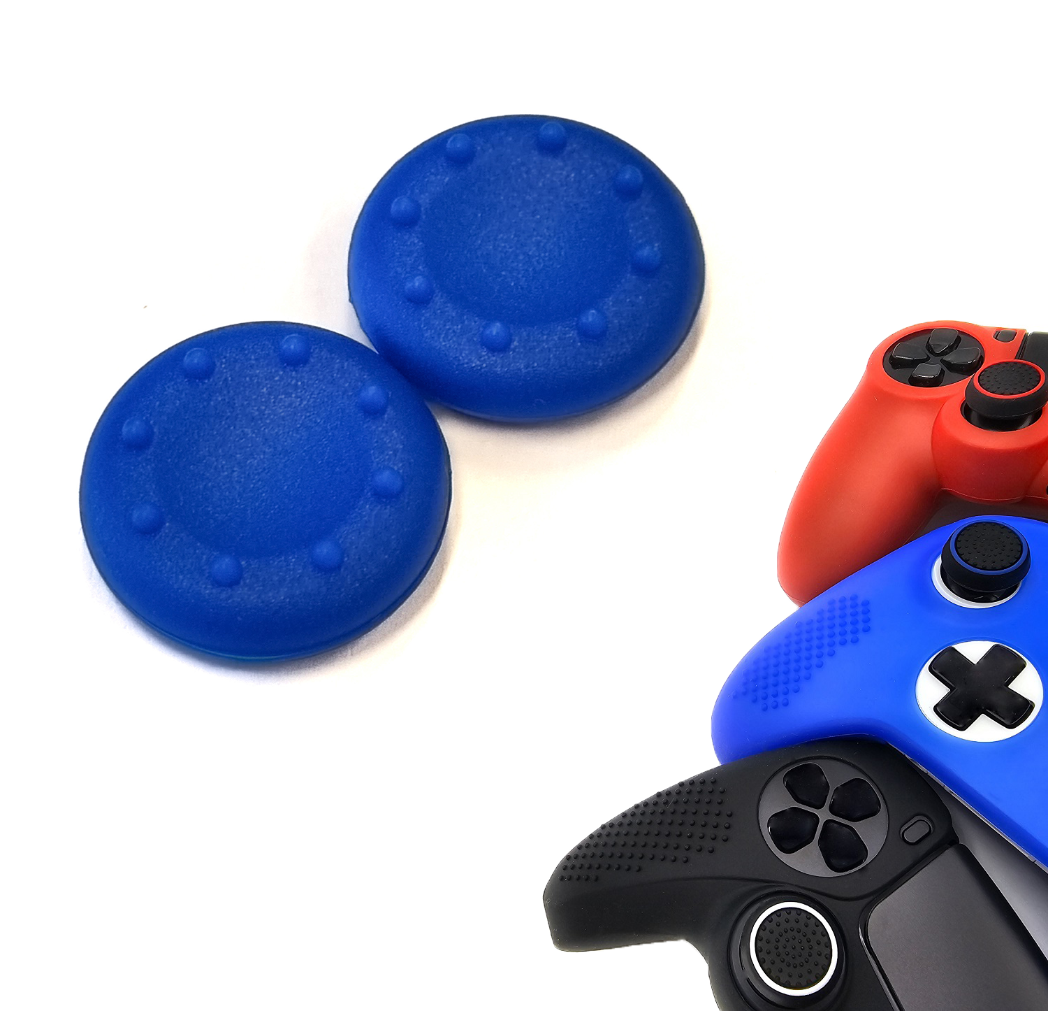 Gaming Thumb Grips | Performance Thumbsticks | Accessoires geschikt voor Playstation (PS4, PS5) & Xbox (360, One, Series X/S) & Nintendo Switch Pro Controller(s) | Thumbgrips | Thumbgrips 8 stippen - Blauw