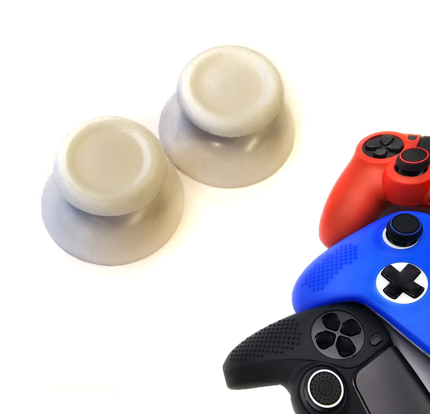 Gaming Thumb Grips | Performance Anti-slip Thumbsticks | Joystick Cap Thumb Grips | Joy Sticks - White | Accessories suitable for Playstation PS4 PS5 &amp; Xbox &amp; Nintendo Pro Controller