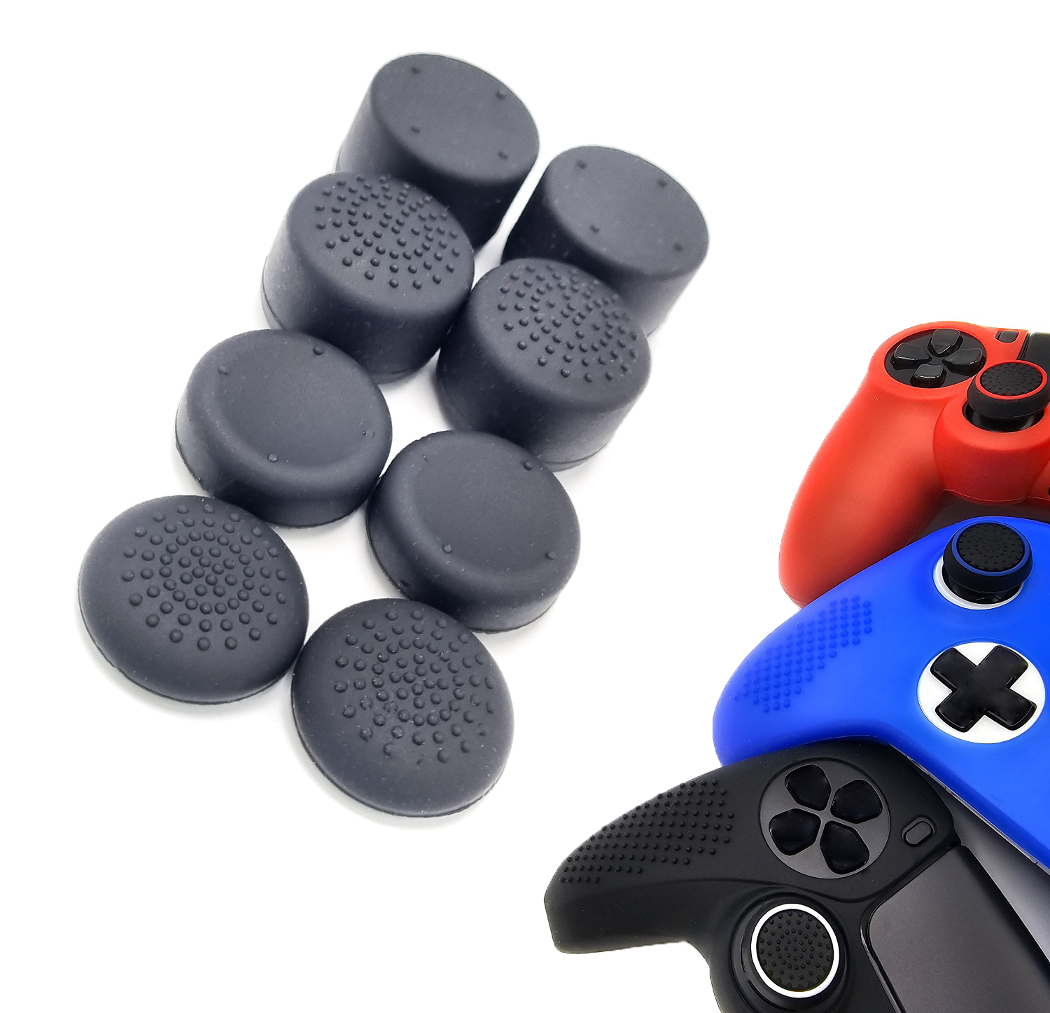 Gaming Thumb Grips | Performance Thumbsticks | Accessoires geschikt voor Playstation (PS4, PS5) & Xbox (360, One, Series X/S) & Nintendo Switch Pro Controller(s) | Thumbgrips | Zwart