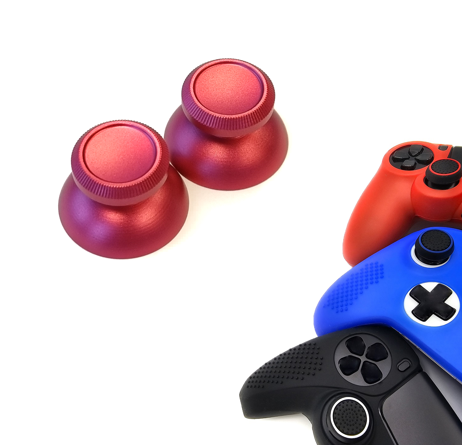 Gaming Thumb Grips | Performance Thumbsticks | Accessoires geschikt voor Playstation (PS4, PS5) & Xbox (360, One, Series X/S) & Nintendo Switch Pro Controller(s) | Thumbgrips | Glimmend - Roze