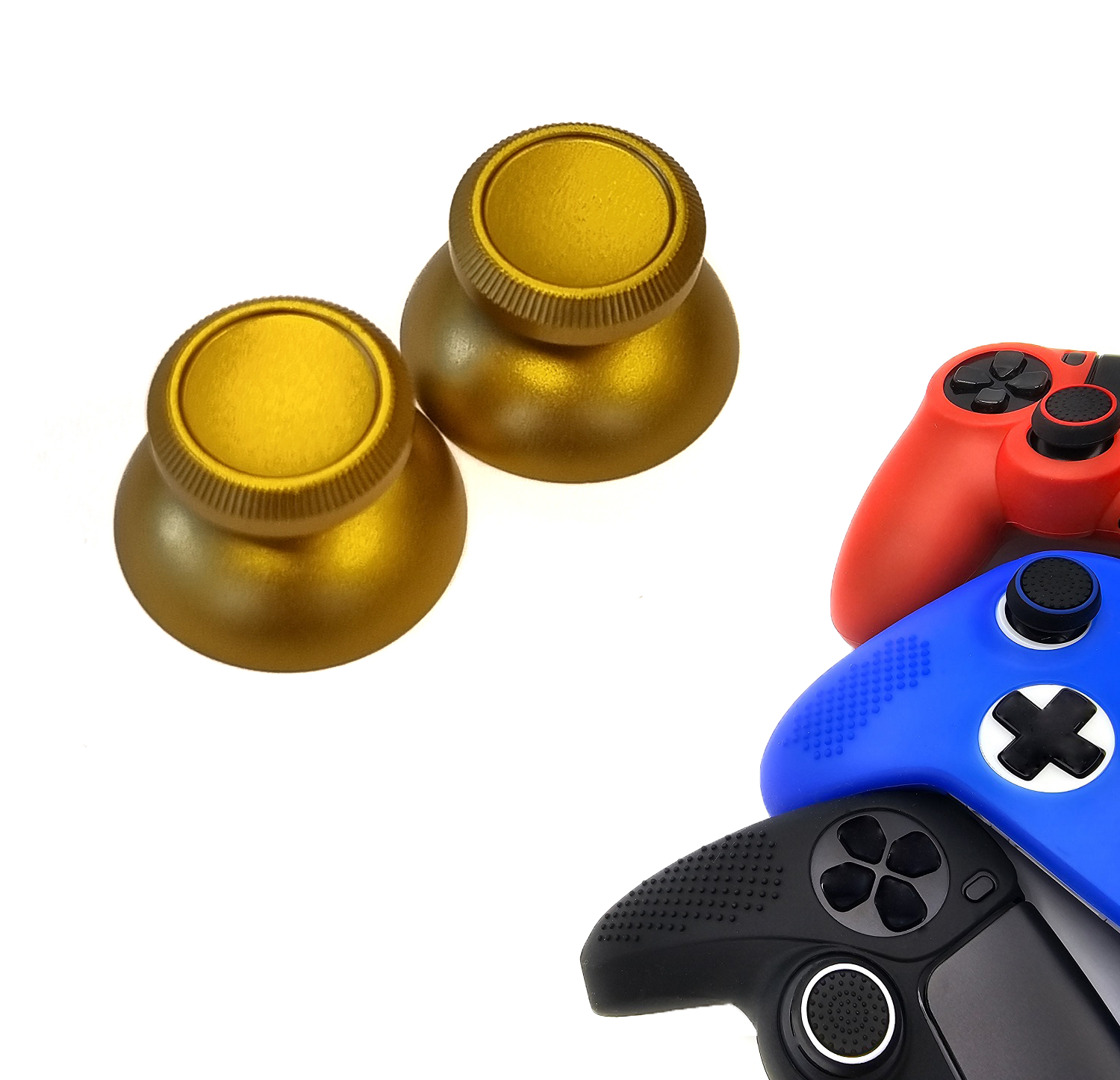 Gaming Thumb Grips | Performance Thumbsticks | Accessoires geschikt voor Playstation (PS4, PS5) & Xbox (360, One, Series X/S) & Nintendo Switch Pro Controller(s) | Thumbgrips | Glimmend - Goud