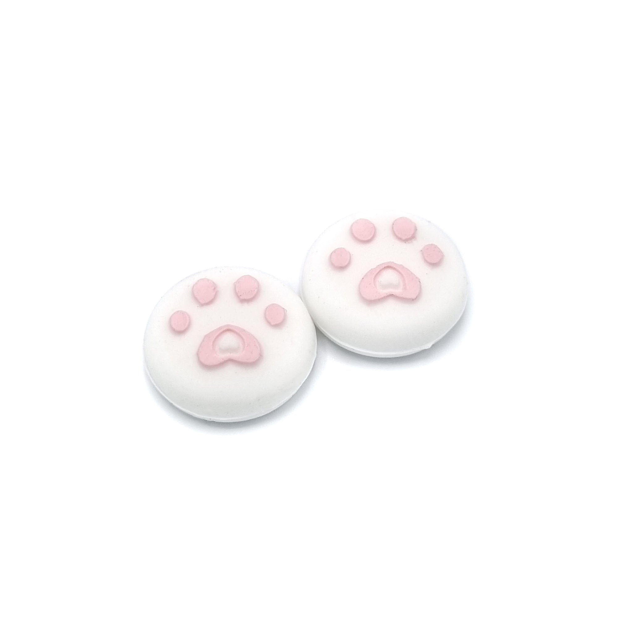 Gaming Thumb Grips | Performance Anti-slip Thumbsticks | Joystick Cap Thumb Grips | Paws - White with Light Pink | Accessories suitable for Nintendo Switch Joy-Con Controllers