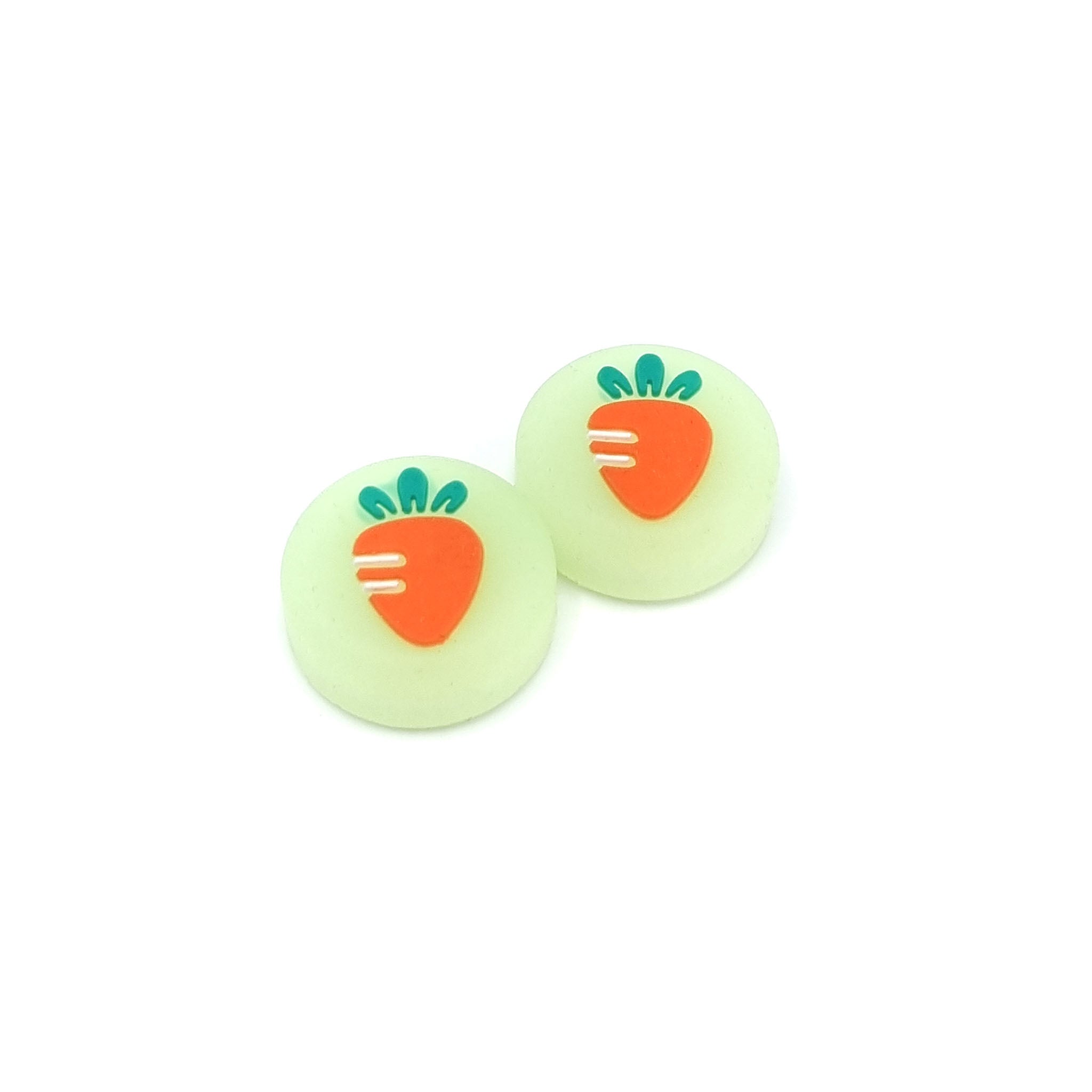 Gaming Thumb Grips | Performance Anti-slip Thumbsticks | Joystick Cap Thumb Grips | Fruit - Carrot green | Accessories suitable for Nintendo Switch Joy-Con Controllers