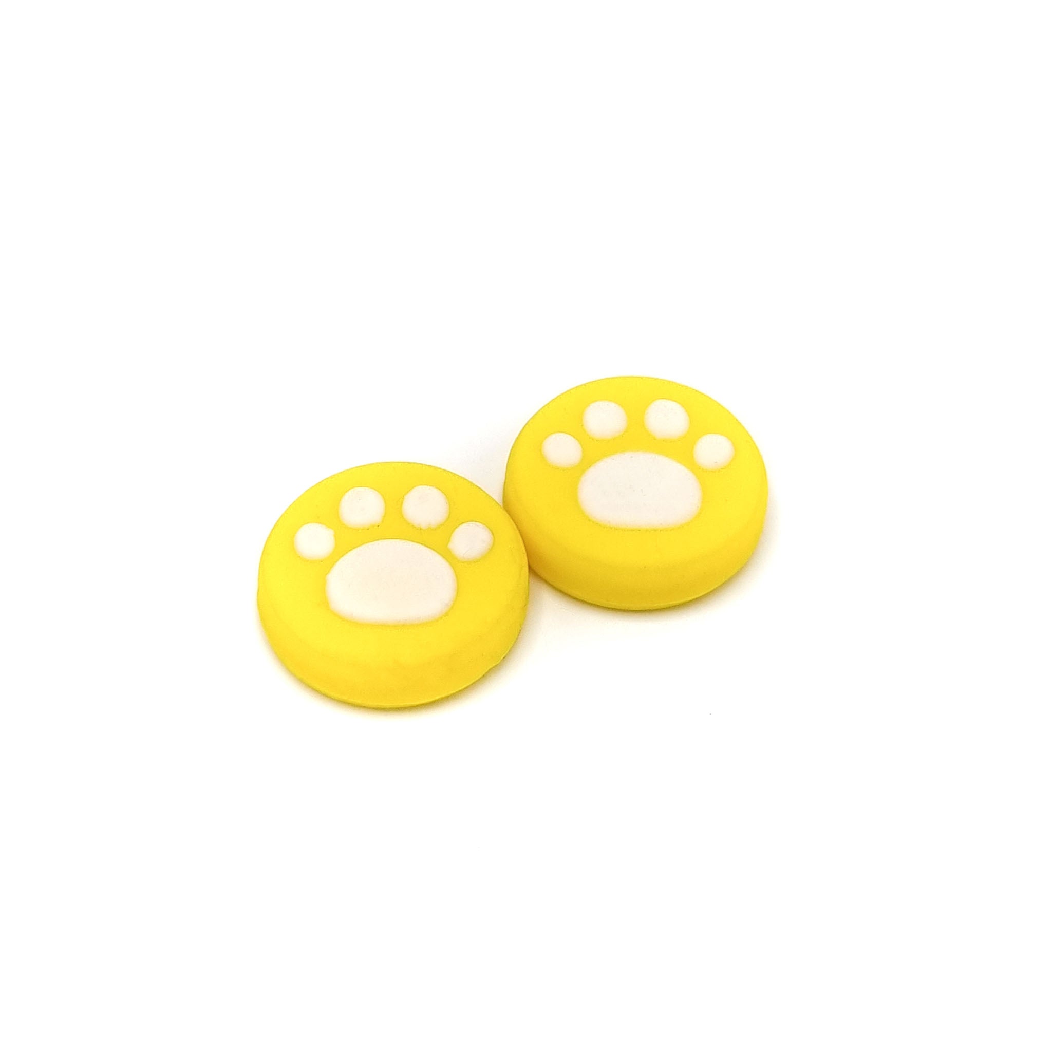 Gaming Thumb Grips | Performance Anti-slip Thumbsticks | Joystick Cap Thumb Grips | Paws - Yellow with White | Accessories suitable for Nintendo Switch Joy-Con Controllers