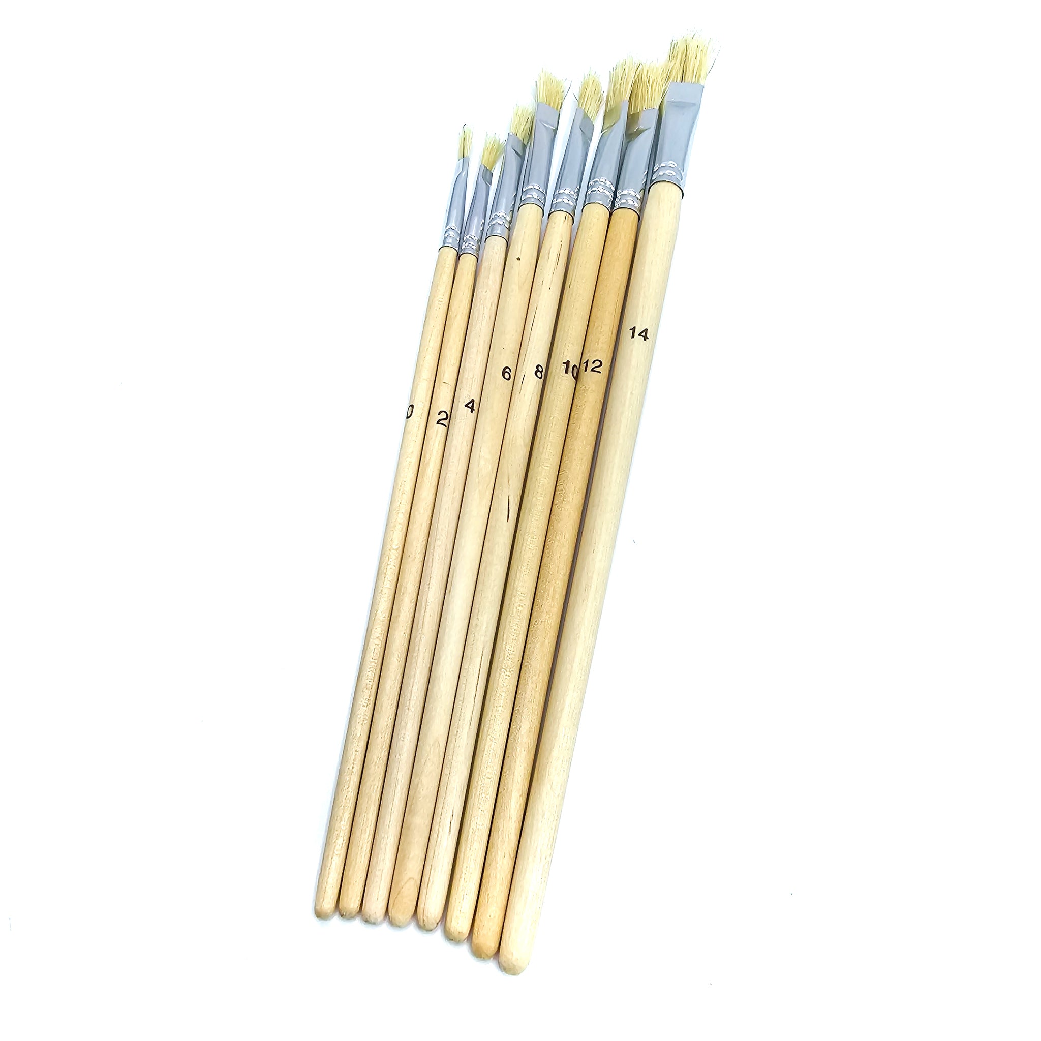 Paint brushes | Set of 8 | Flat | Brushes | Tassels | Painting | Dyeing | Crafts | Tassels | Different sizes