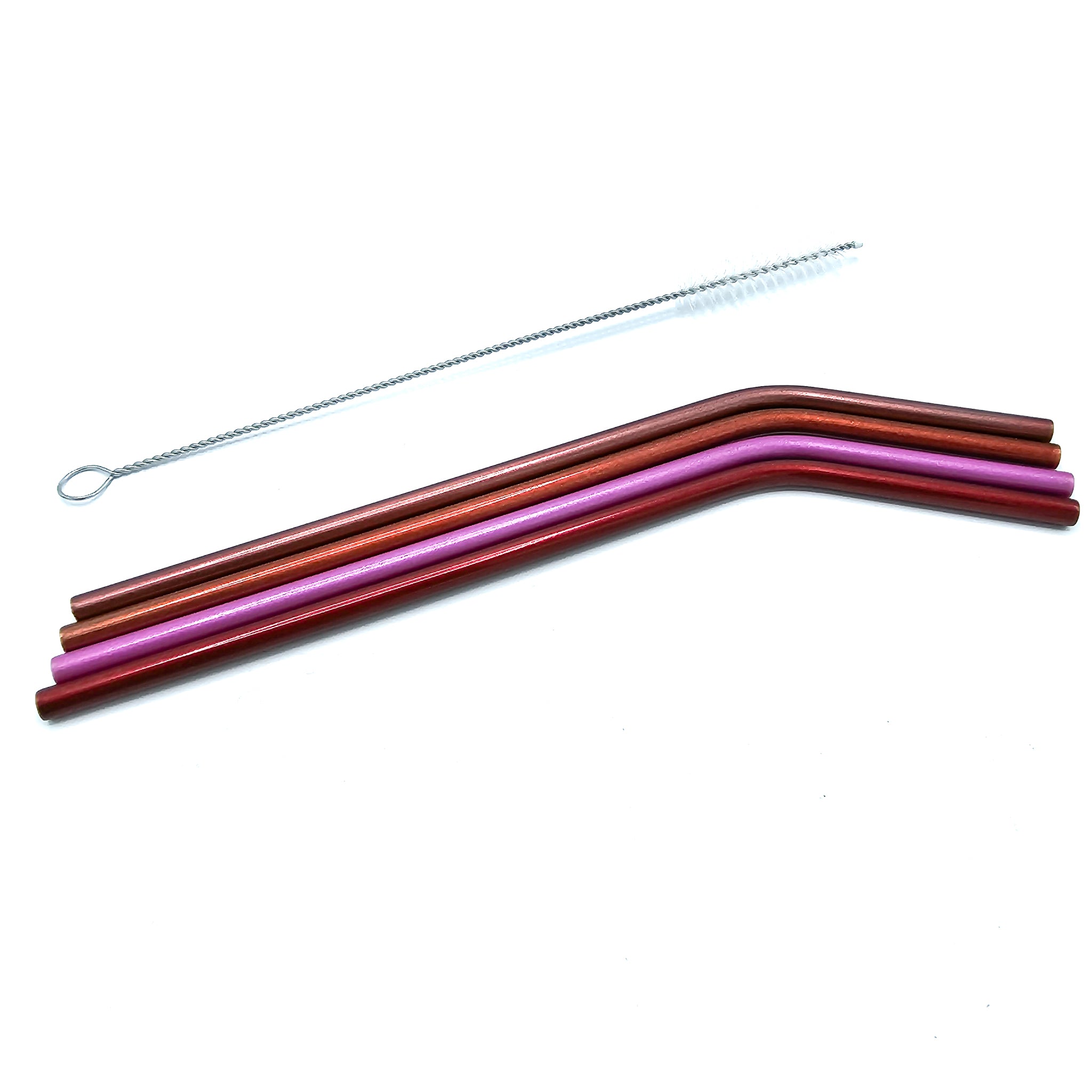 Metal/Stainless Steel Straws | Multicolor | Metal Straws | Cocktails | Drinks | Environmentally friendly &amp; Sustainable | Set of 4 straws + cleaning brush