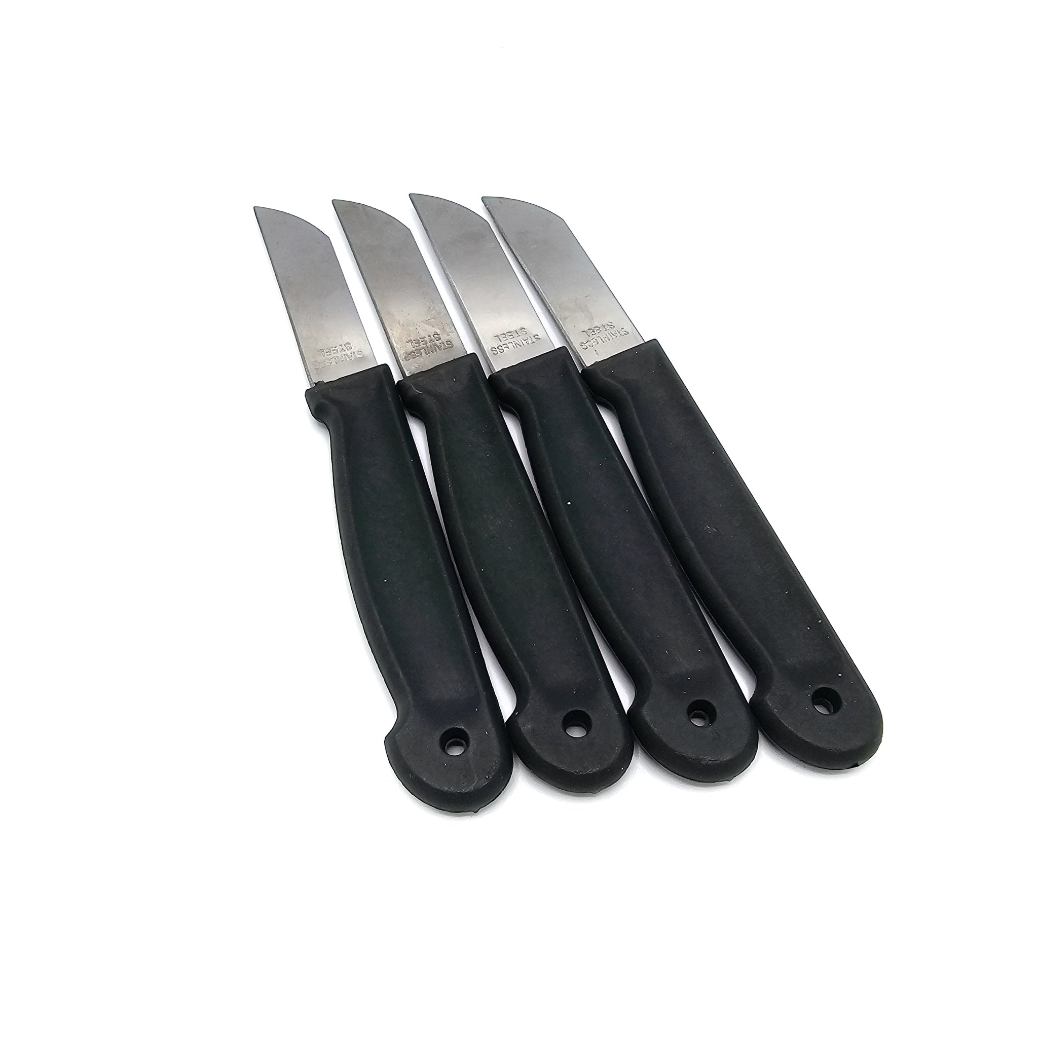 Schälmesser Alpina | Kartoffelschäler | Messer Schiller | Set mit 4 Stück | Schwarz