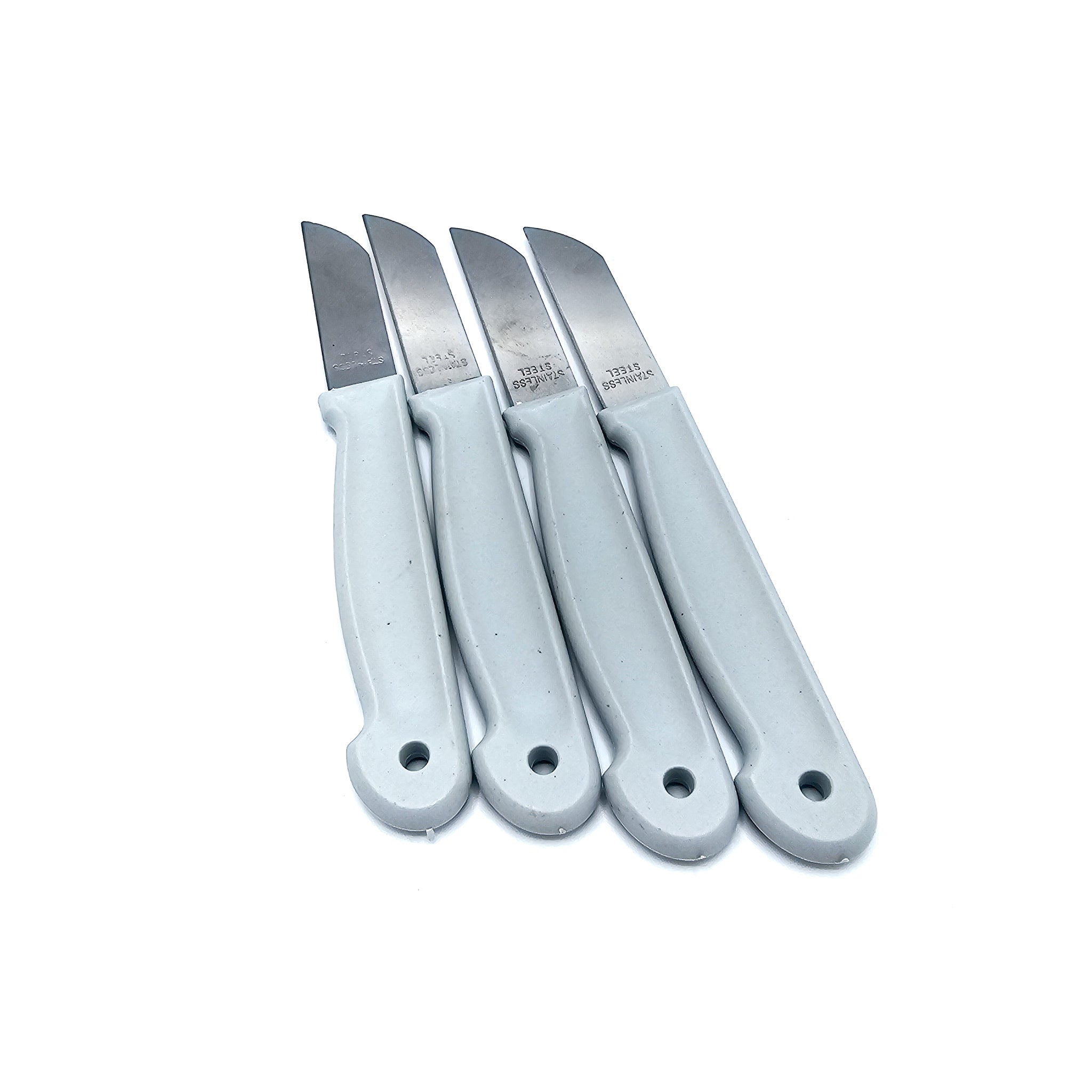 Schälmesser Alpina | Kartoffelschäler | Messer Schiller | Set mit 4 Stück | Grau