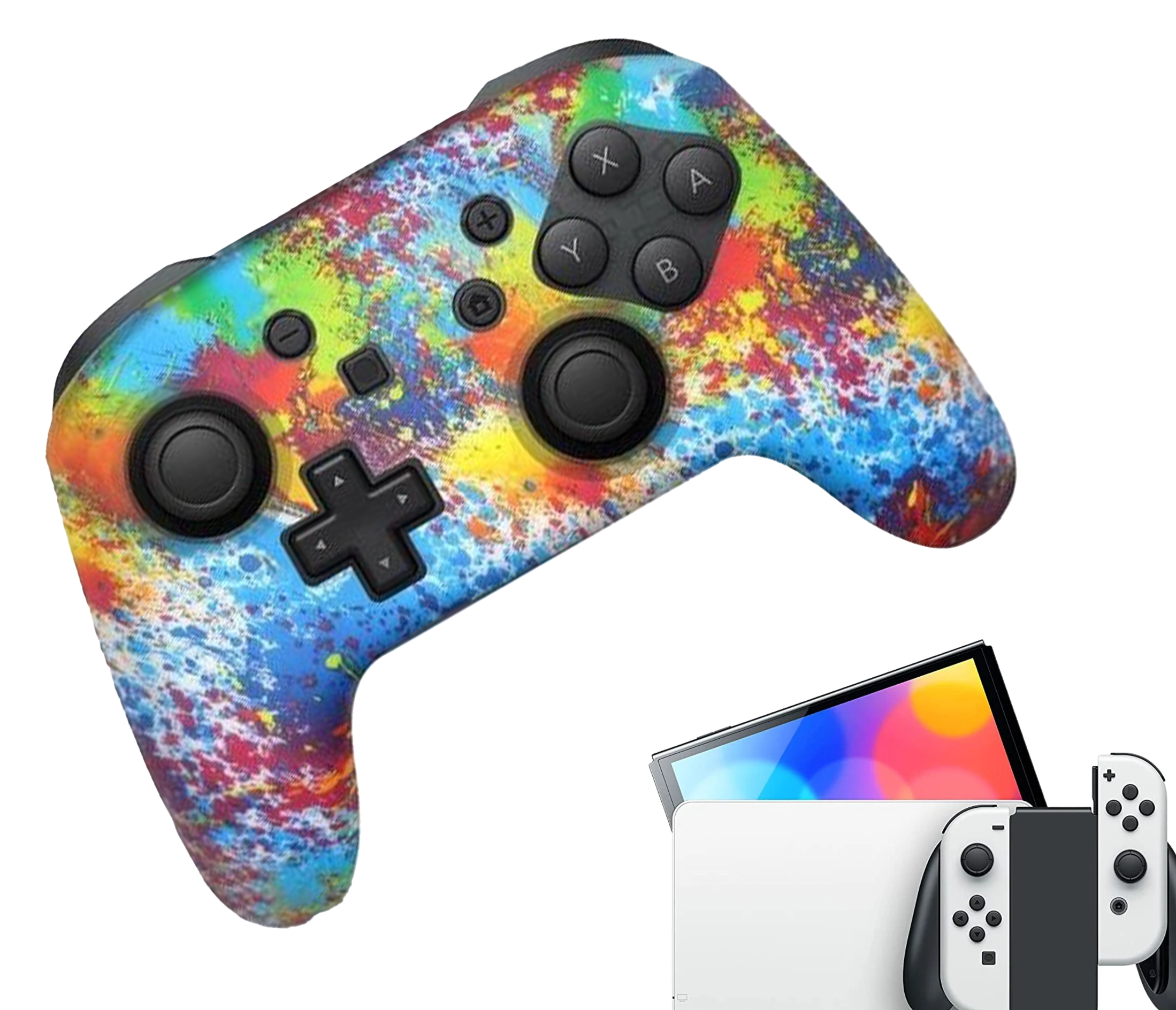 Silikon-Game-Controller-Hüllen | Performance Anti-Rutsch-Hautschutzhülle | Softcover-Griffhülle | Farbe | Zubehör passend für Nintendo Switch Pro Controller(s)