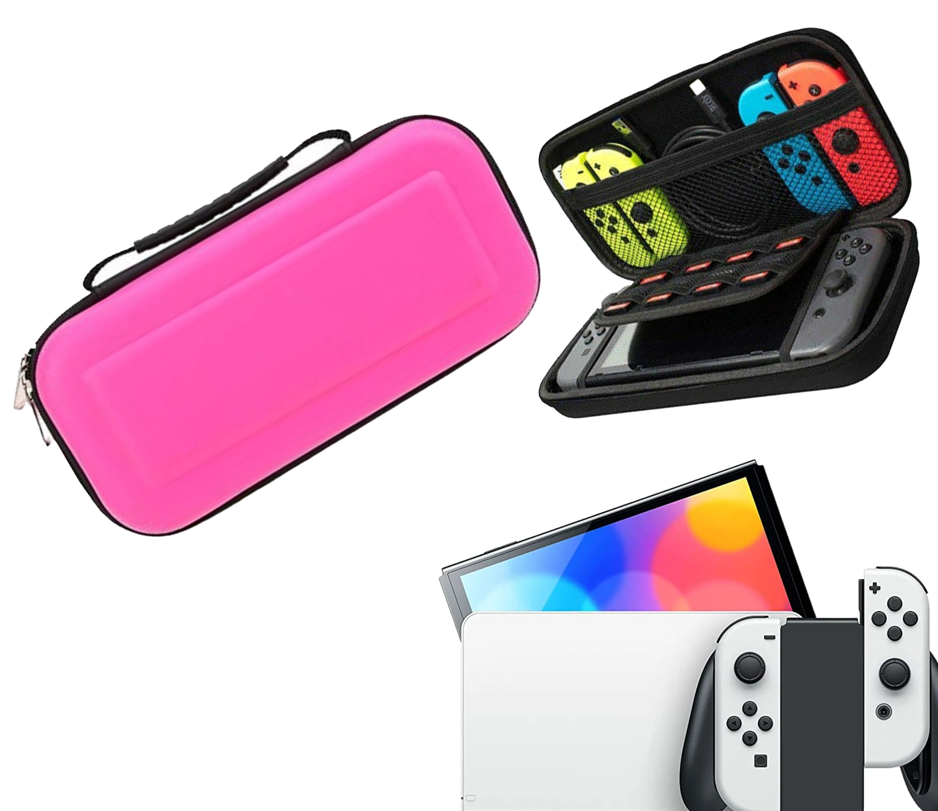 Schutzhülle | Hartschalen-Aufbewahrungshülle | Fall | Rosa | Zubehör passend für Nintendo Switch LITE