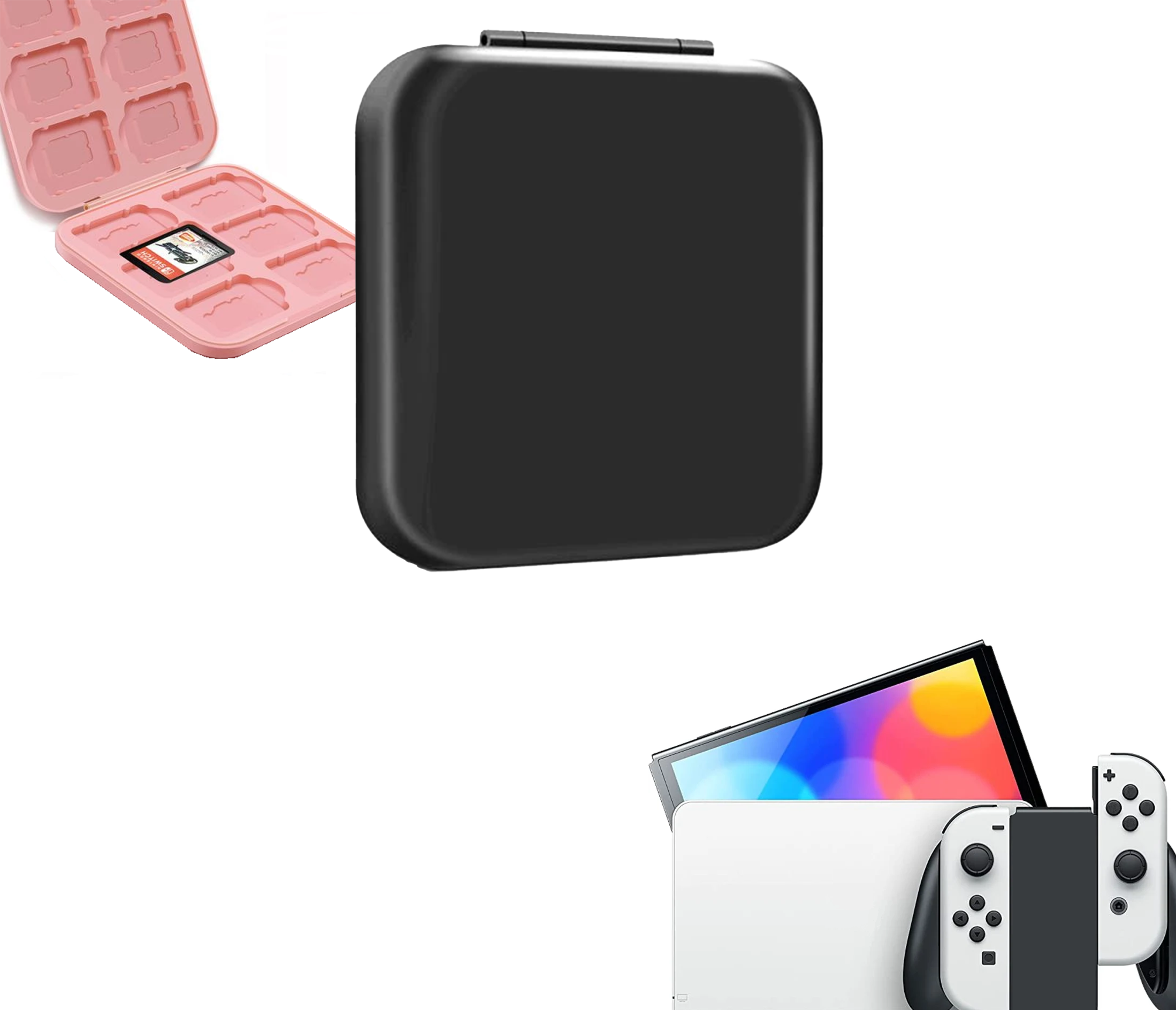 Cassette holder | Game holder | Storage box | Cassette box | Black | Accessories suitable for Nintendo Switch