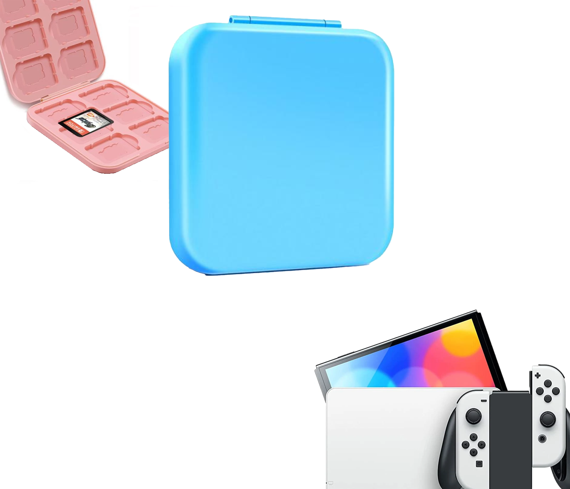 Cassette holder | Game holder | Storage box | Cassette box | Light blue | Accessories suitable for Nintendo Switch