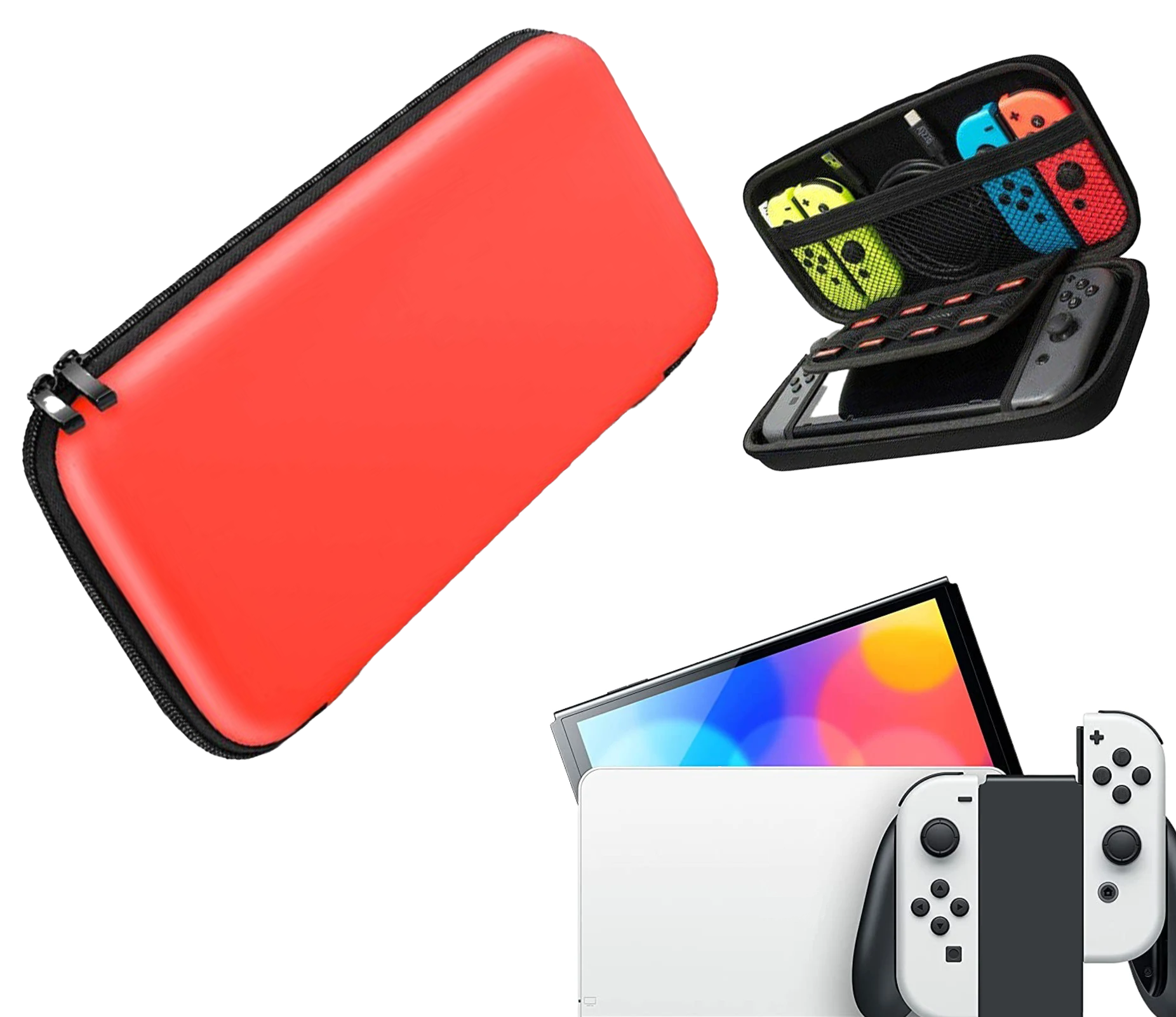 Protective cover | Hardcase Storage Cover | Case | Red - Red | Accessories suitable for Nintendo Switch