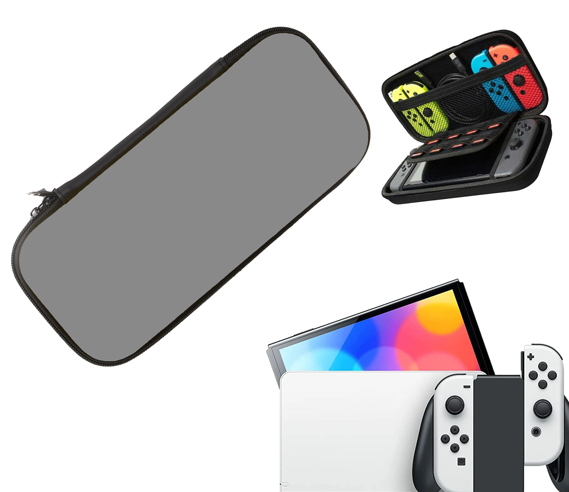 Gaming Beschermhoes | Hardcase Opberghoes | Performance Case | Accessoires geschikt voor Nintendo Switch | Grijs - Grey