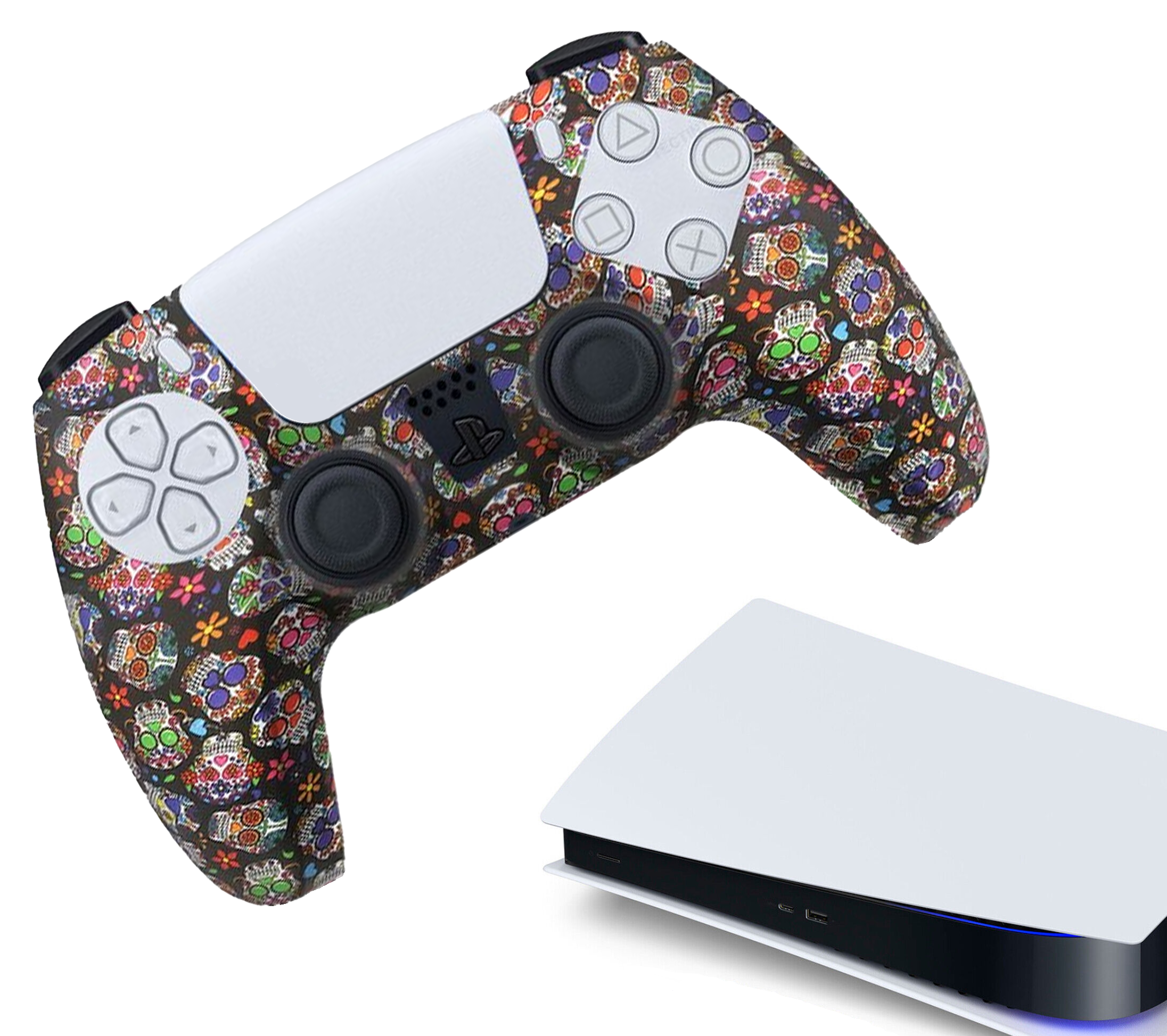 Gaming Controller Hoesjes | Performance Case | Softcover Grip Skins |  Accessoires geschikt voor Playstation (PS5) | Doodskop