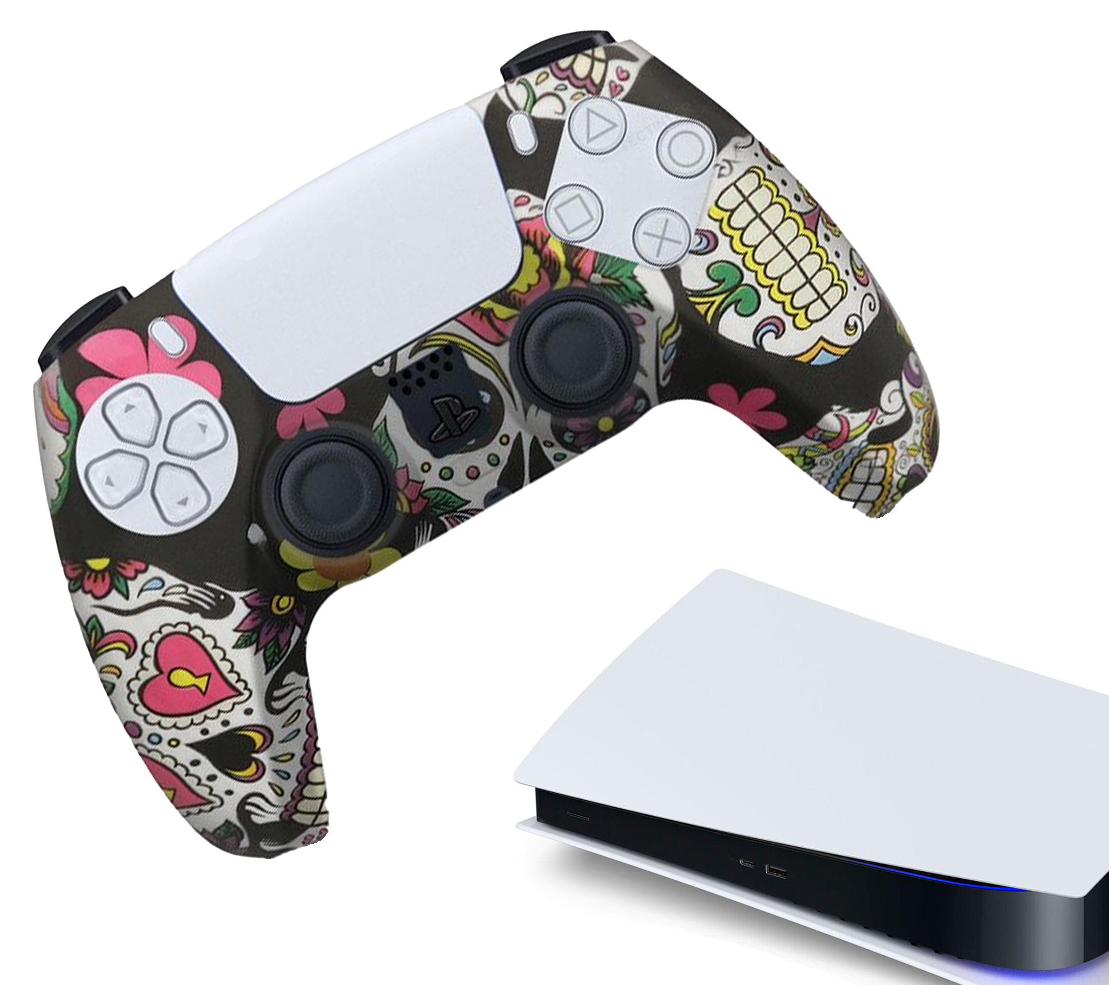 Gaming Controller Hoesjes | Performance Case | Softcover Grip Skins |  Accessoires geschikt voor Playstation (PS5) | Skull