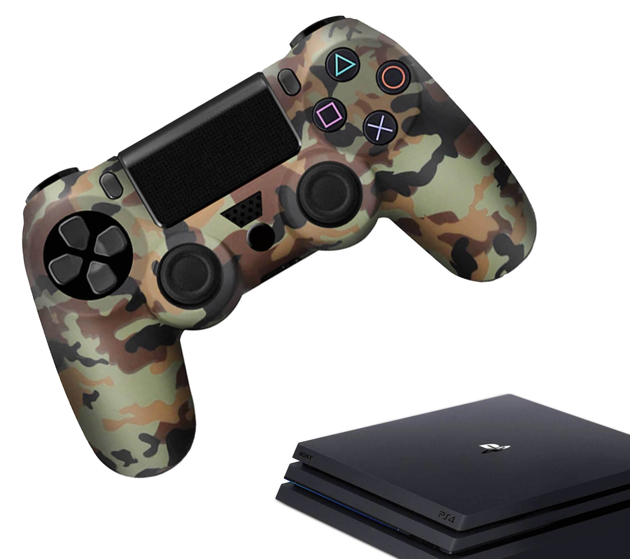 Silikon-Game-Controller-Hüllen | Performance Anti-Rutsch-Hautschutzhülle | Softcover-Griffhülle | Camo - Braun | Zubehör passend für Playstation 4 - PS4