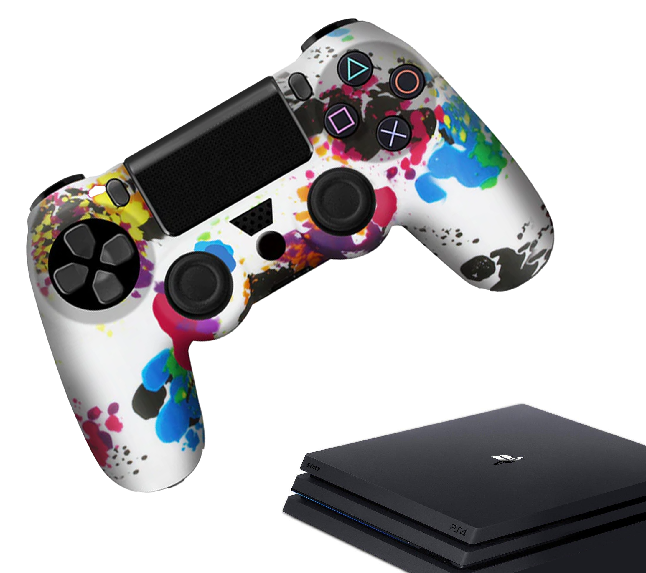 Silikon-Game-Controller-Hüllen | Performance Anti-Rutsch-Hautschutzhülle | Softcover-Griffhülle | Malerei | Zubehör passend für Playstation 4 - PS4