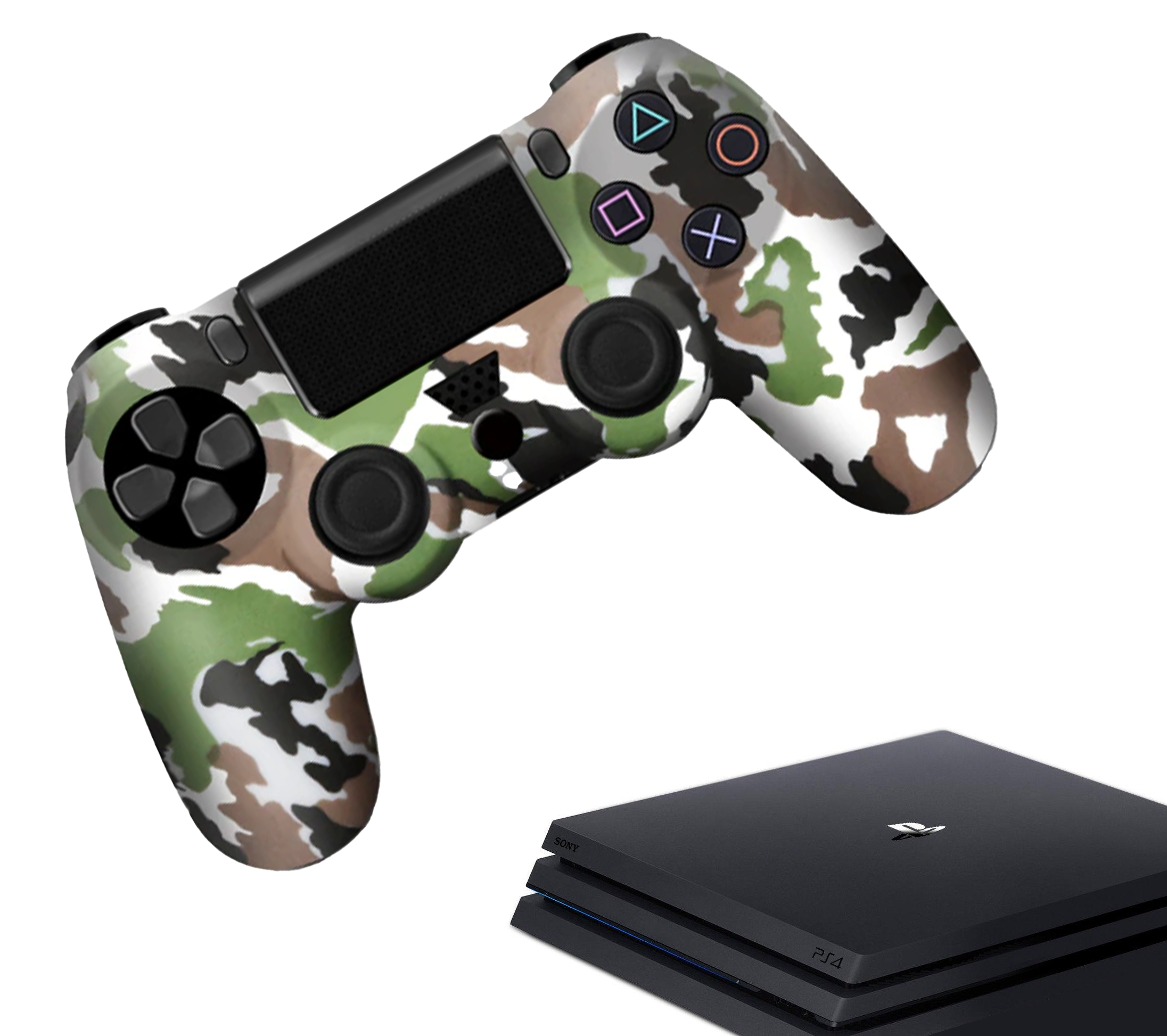 Silikon-Game-Controller-Hüllen | Performance Anti-Rutsch-Hautschutzhülle | Softcover-Griffhülle | Camo - Weiß/Braun | Zubehör passend für Playstation 4 - PS4