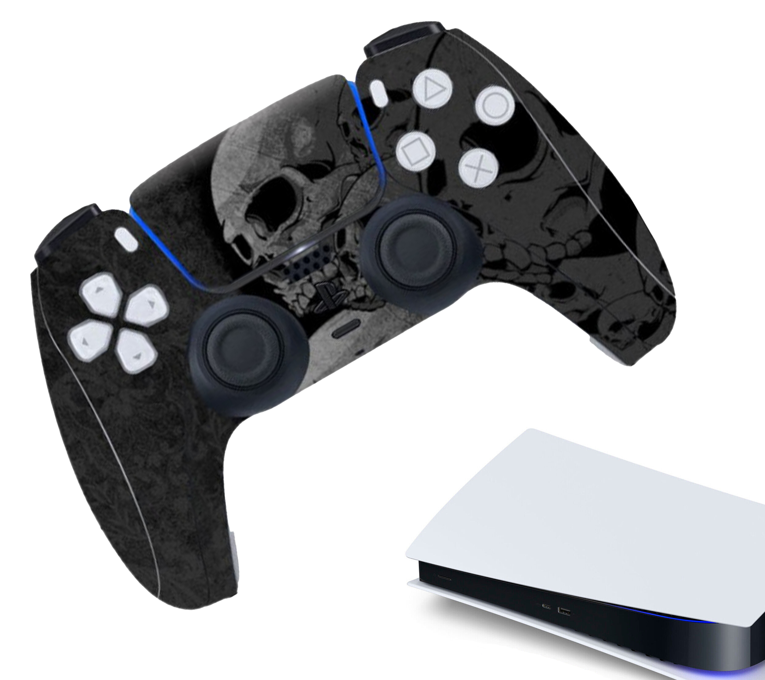 Gaming Controller Stickers | Bescherming Skin | Grip Case |  Accessoires geschikt voor Playstation (PS5) | Skelet