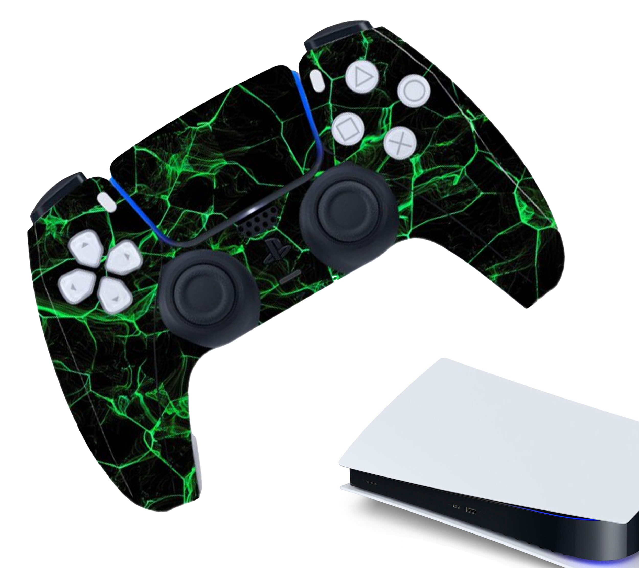 Gaming Controller Stickers | Bescherming Skin | Grip Case |  Accessoires geschikt voor Playstation (PS5) | Groen