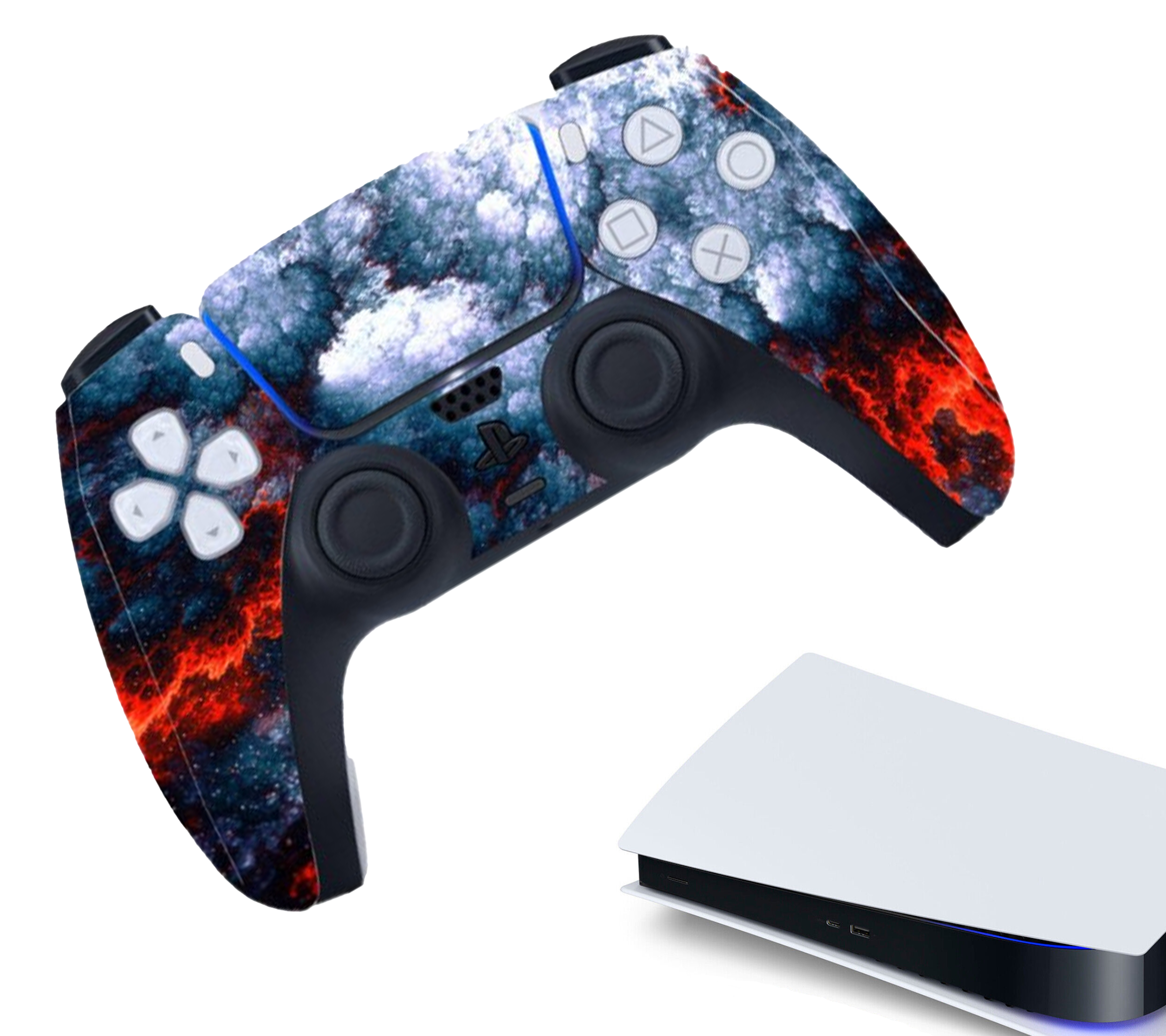 Gaming Controller Stickers | Bescherming Skin | Grip Case |  Accessoires geschikt voor Playstation (PS5) | Lava