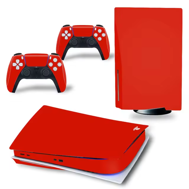 Gaming Console & Controller Stickers | Bescherming Skin | Grip Case |  Accessoires geschikt voor Playstation (PS5) | Carbon - Rood