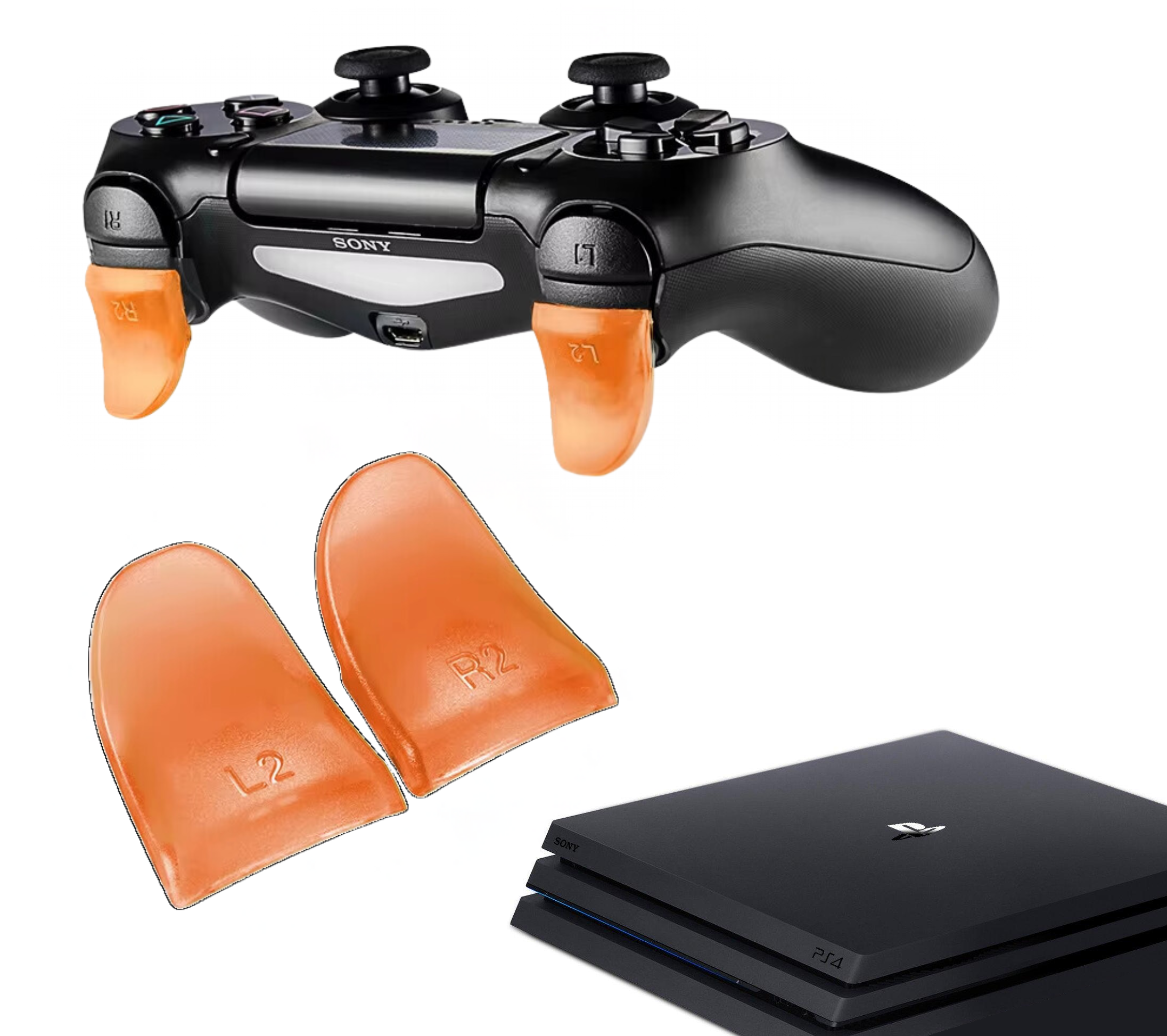 Gaming Triggers | Trigger Stops Buttons | R2 - L2 | Accessoires geschikt voor Playstation (PS4) | Oranje