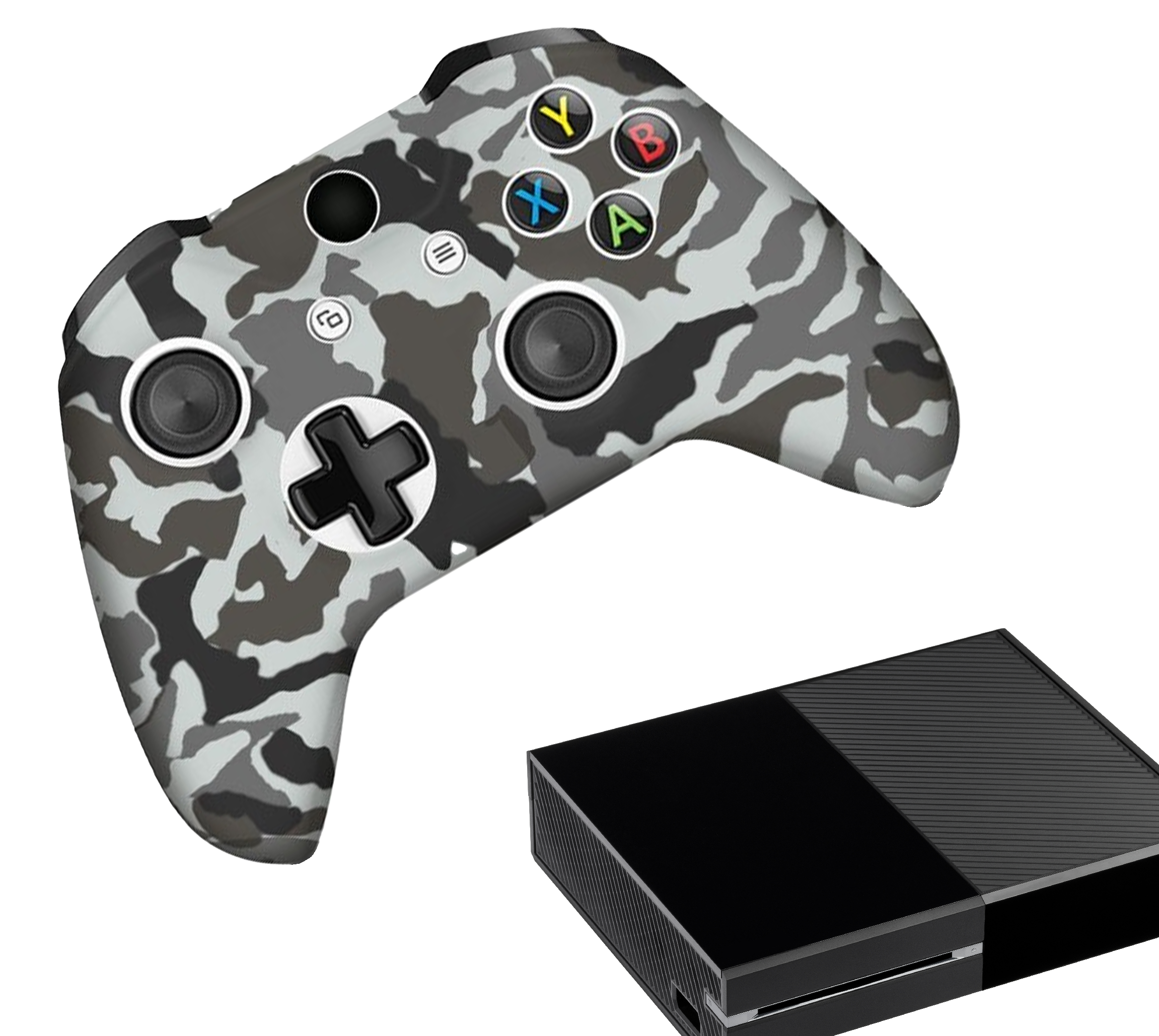 Silikon-Game-Controller-Hüllen | Performance Anti-Rutsch-Hautschutzhülle | Softcover-Griffhülle | Camo - Grau | Zubehör passend für Xbox One