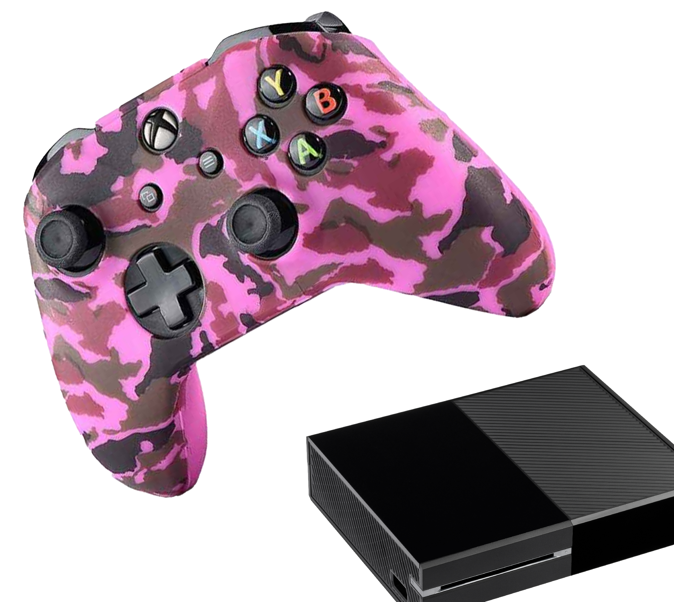 Silikon-Game-Controller-Hüllen | Performance Anti-Rutsch-Hautschutzhülle | Softcover-Griffhülle | Camo - Rosa | Zubehör passend für Xbox One