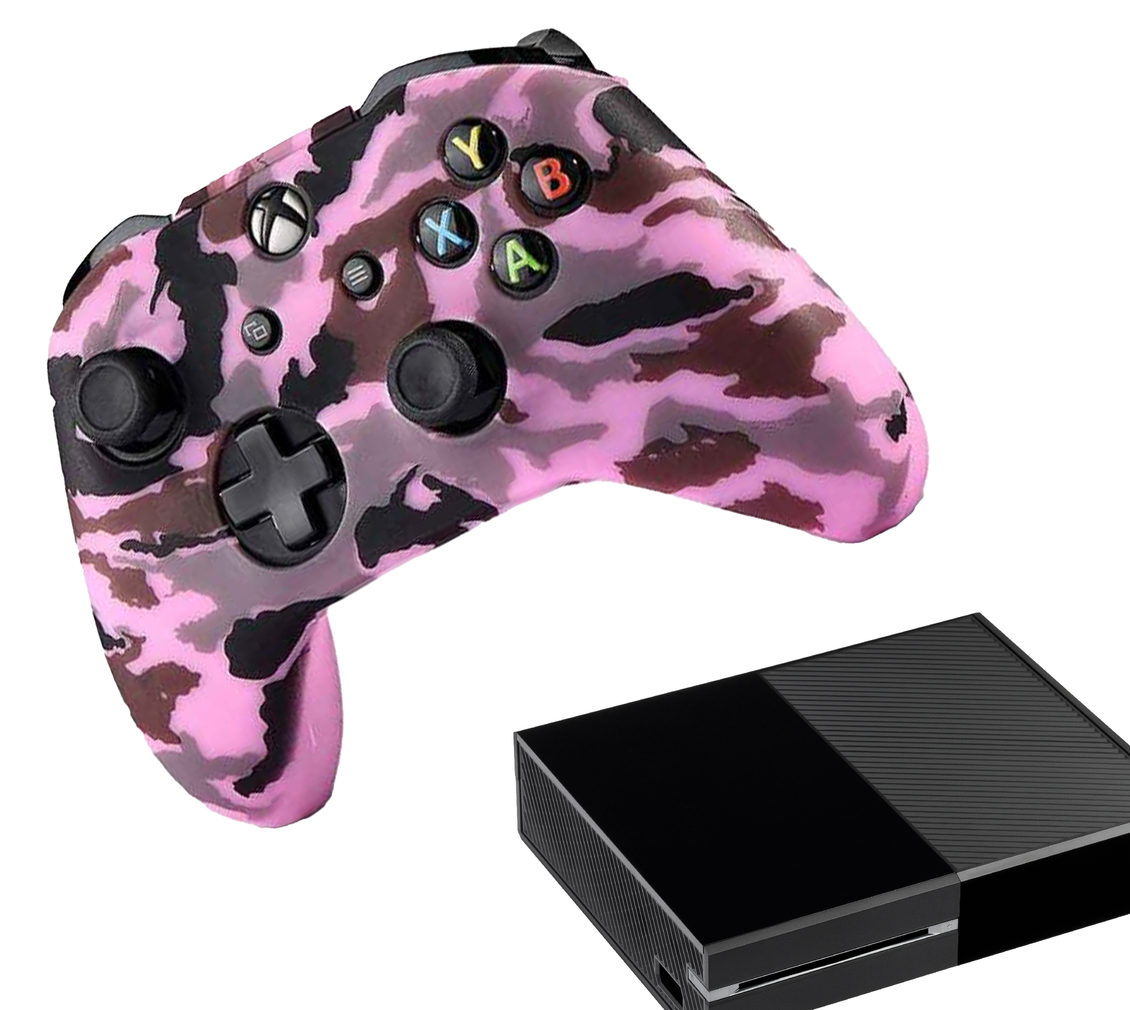 Silicone Game Controller(s) Cases | Performance Anti-slip Skin Protective Cover | Softcover Grip Case | Camo - Light Pink | Accessories suitable for Xbox One