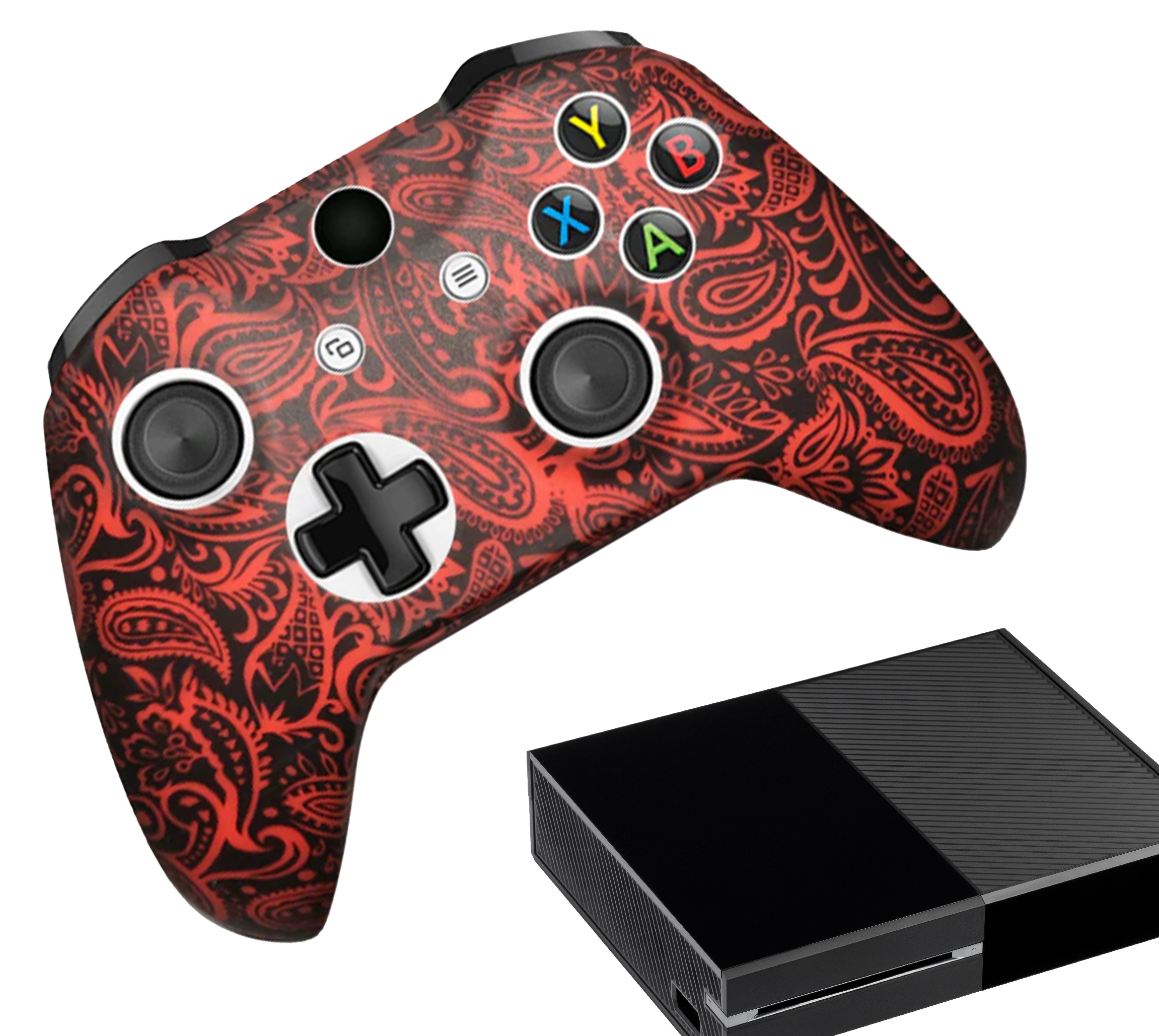 Gaming Controller Hoesjes | Performance Case | Softcover Grip Skins | Accessoires geschikt voor Xbox (One) | Tattoo - Rood