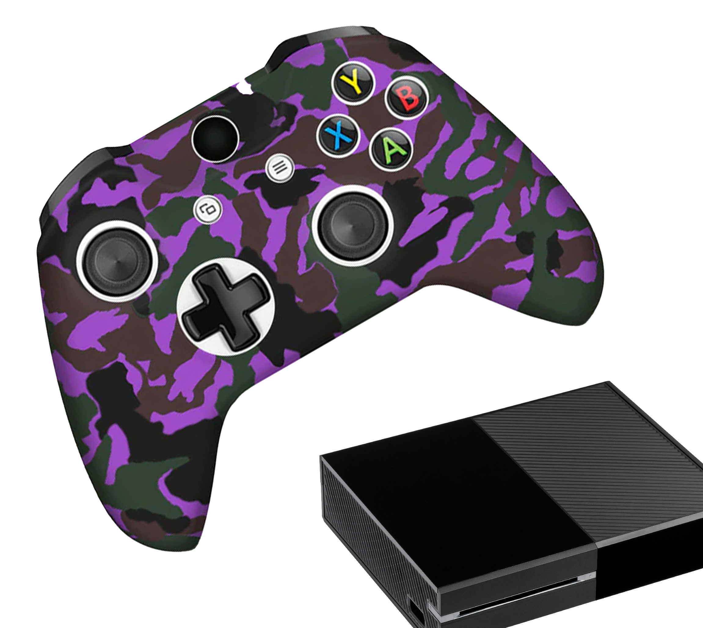 Silicone Game Controller(s) Cases | Performance Anti-slip Skin Protective Cover | Softcover Grip Case | Camo - Purple | Accessories suitable for Xbox One