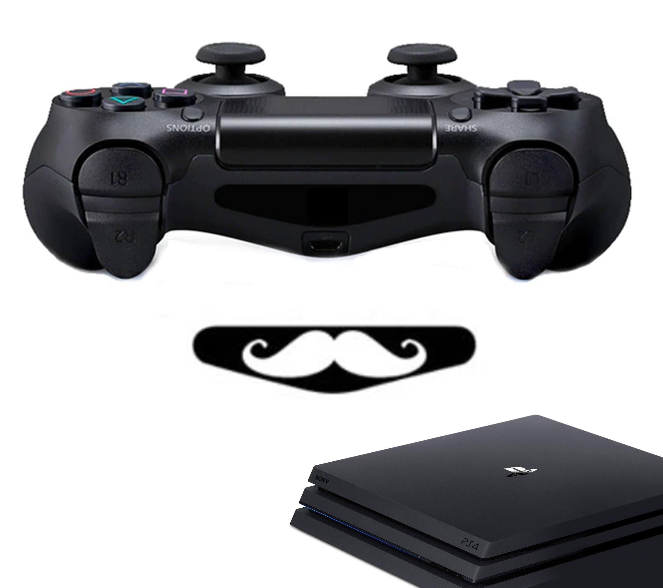 Gaming Controller Stickers | Accessoires geschikt voor Playstation (PS4) | Mustache - Snor