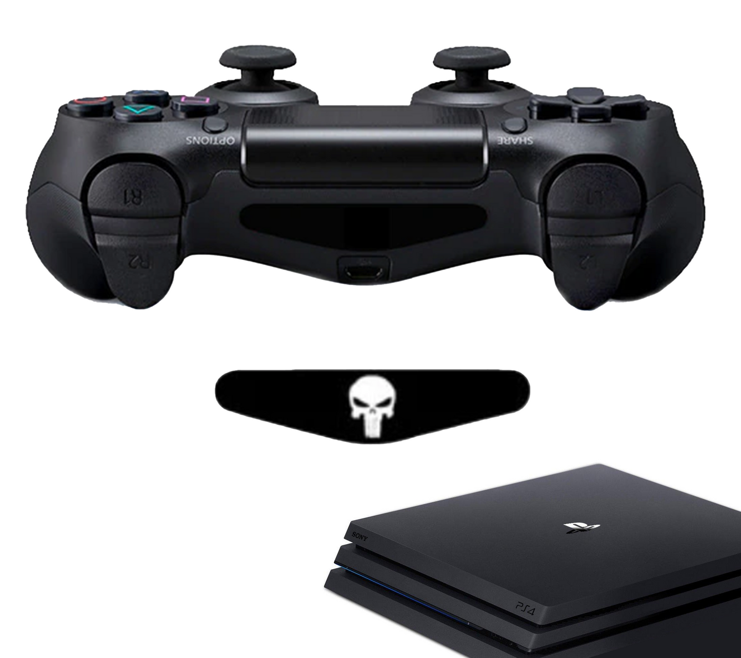 Aufkleber für Gaming-Controller | Schädel | Zubehör passend für Playstation 4 - PS4