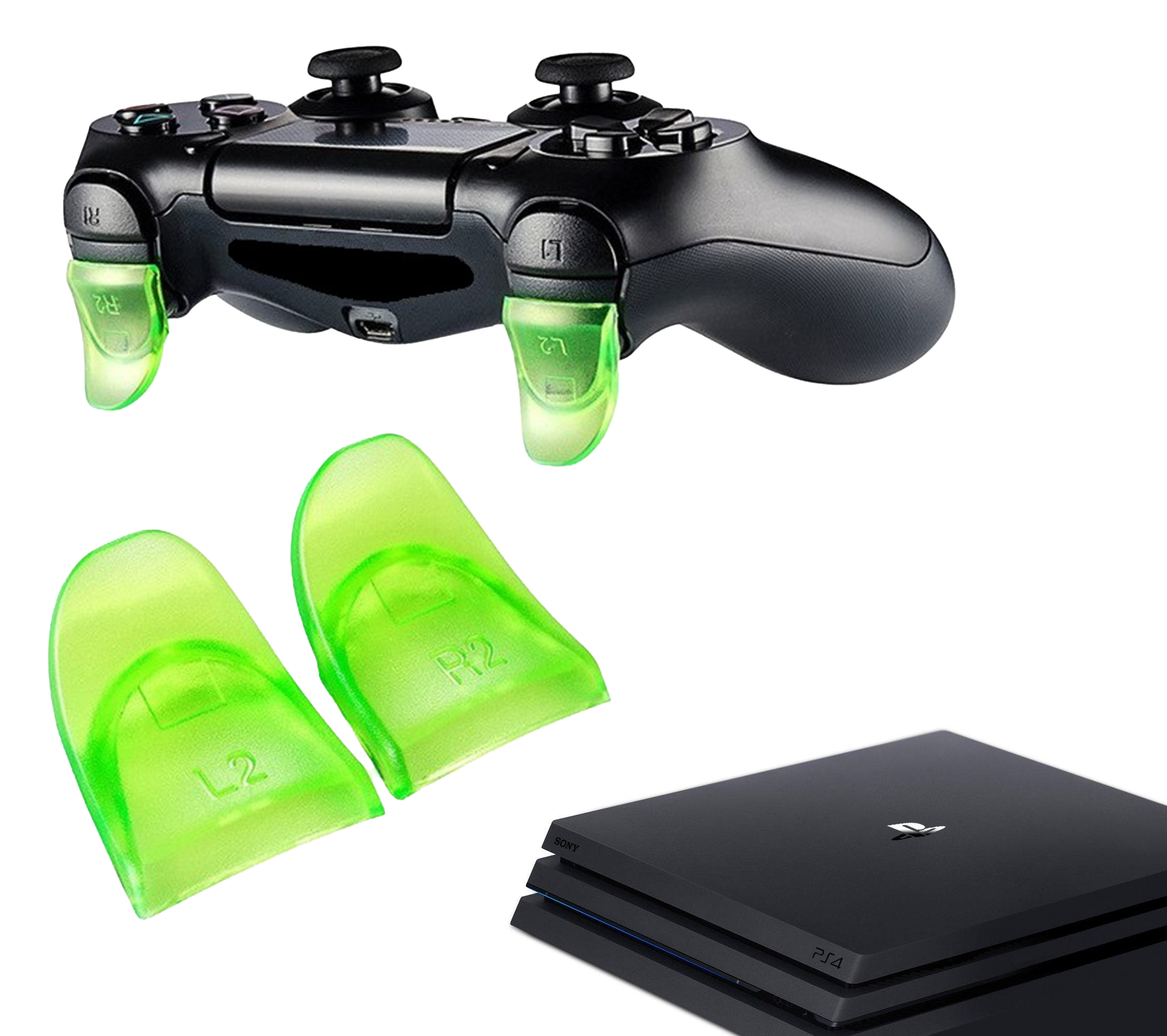 Gaming Triggers | Trigger Stop Buttons | R2 - L2 | Green | Accessories suitable for Playstation 4 - PS4