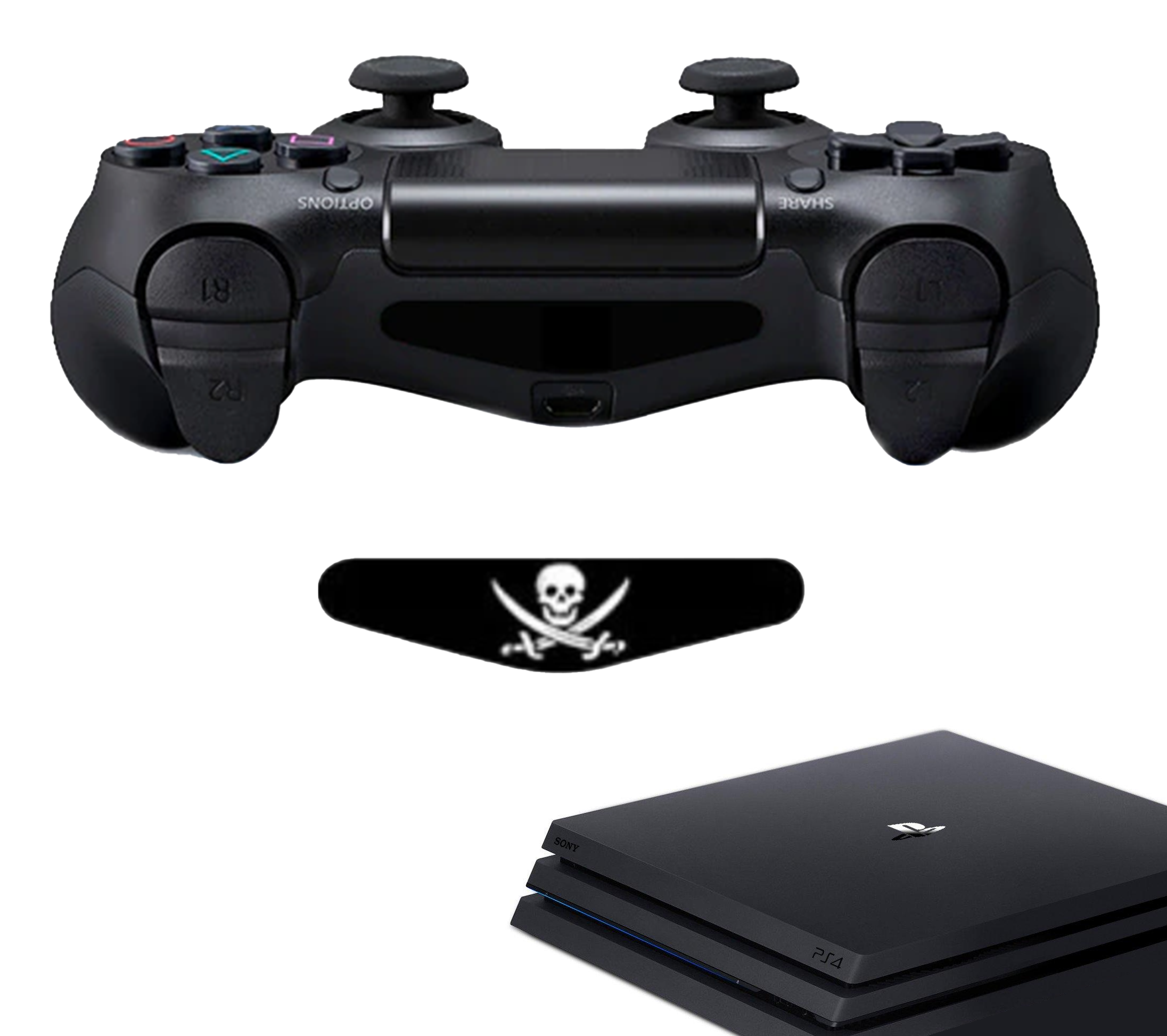 Gaming Controller Stickers | Accessoires geschikt voor Playstation (PS4) | Skelet - Zwaarden