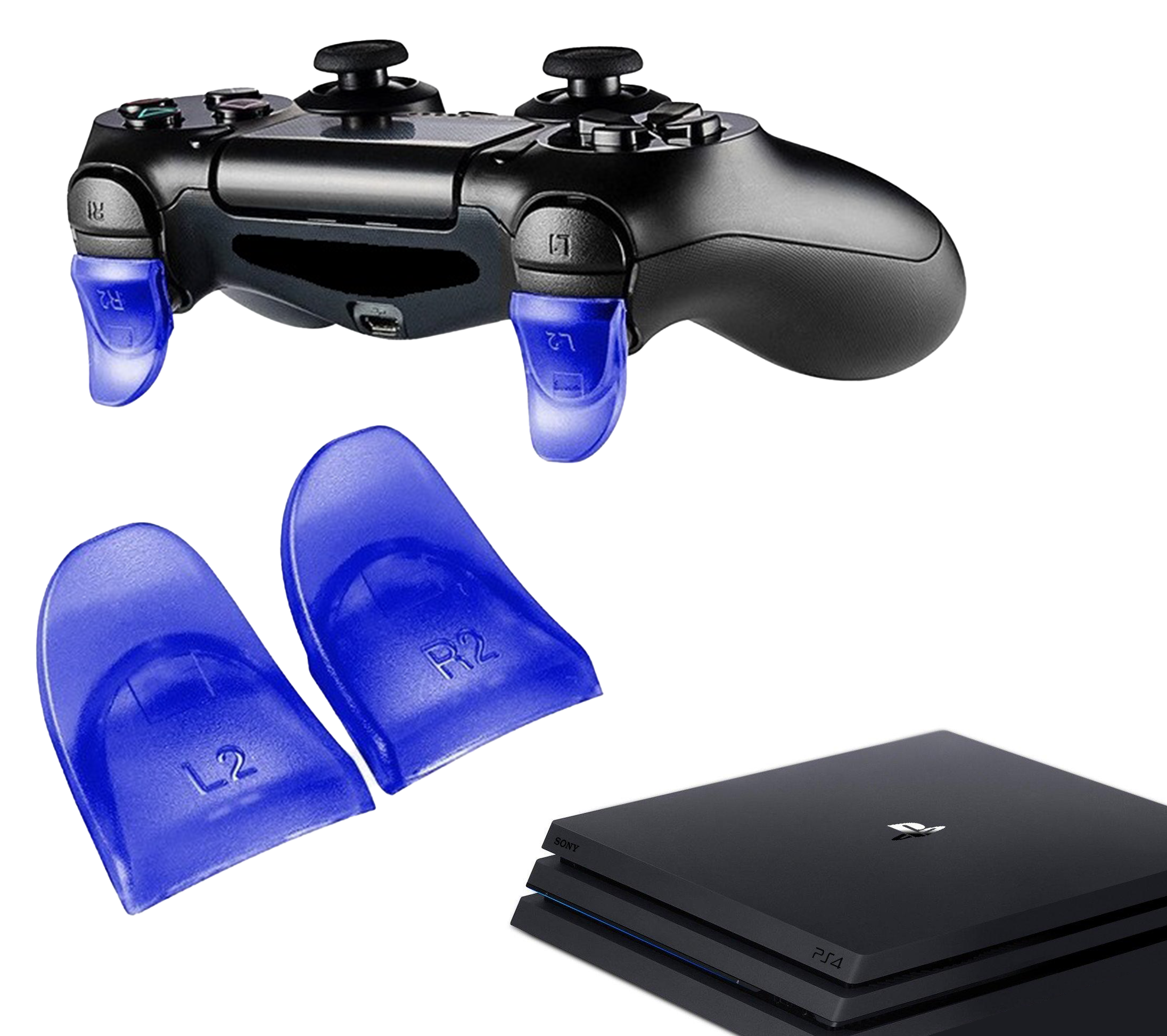 Gaming Triggers | Trigger Stops Buttons | R2 - L2 | Accessoires geschikt voor Playstation (PS4) | Blauw