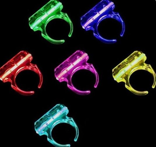 Glow Rings | Glow in the Dark | Ring | Lights | Light | 6 pieces | Multicolor