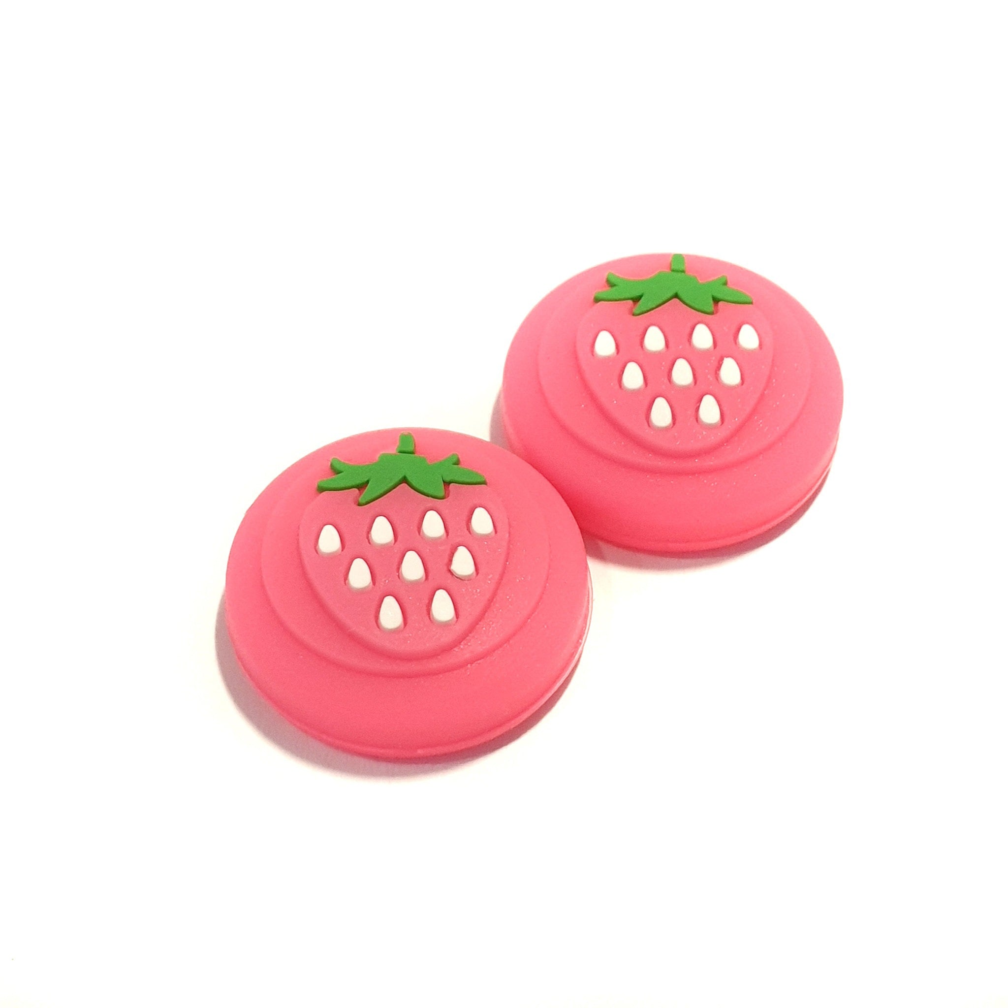 Gaming Thumb Grips | Performance Anti-slip Thumbsticks | Joystick Cap Thumb Grips | Strawberries - Pink | Accessories suitable for Nintendo Switch Joy-Con Controllers