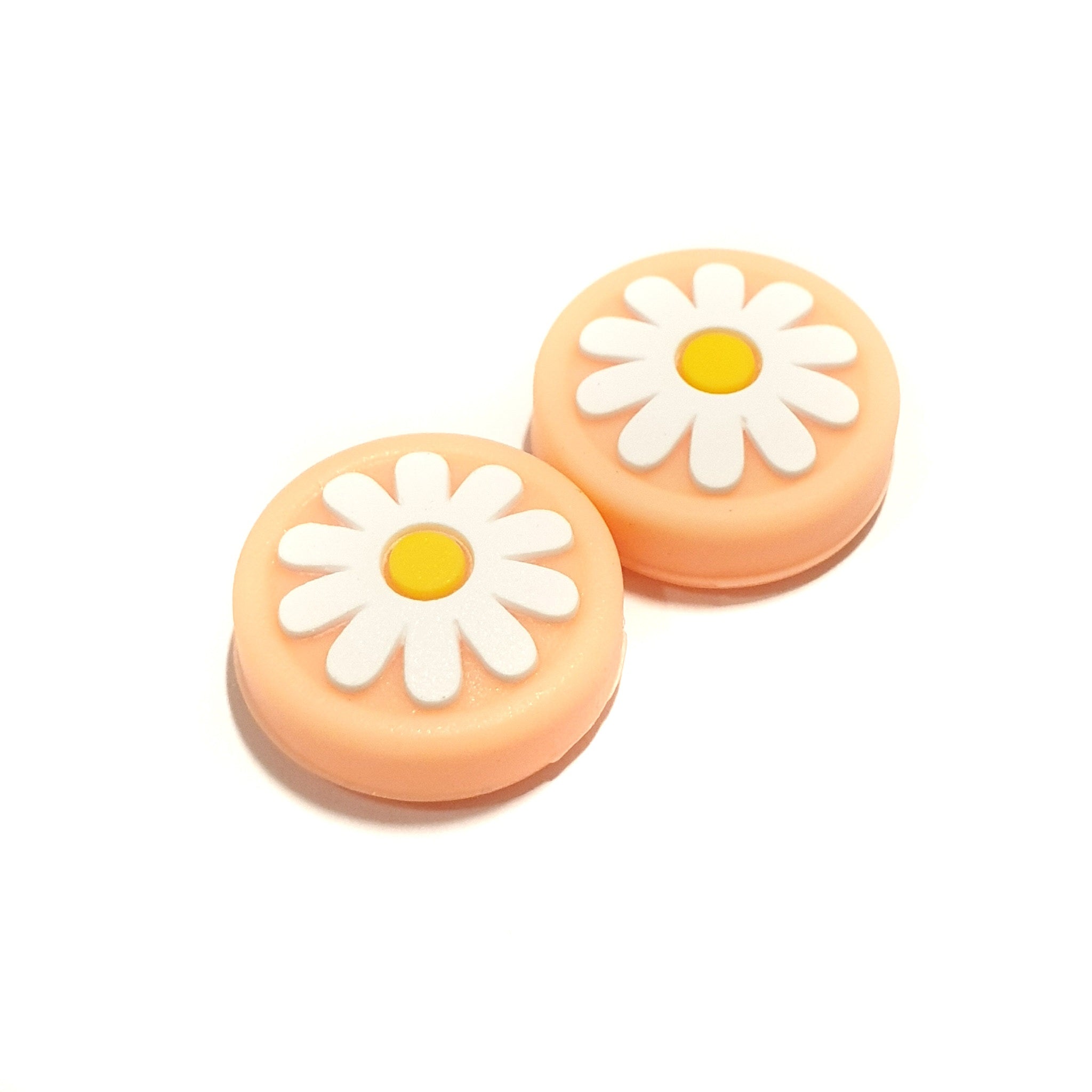 Gaming Thumb Grips | Performance Anti-slip Thumbsticks | Joystick Cap Thumb Grips | Flowers - Orange | Accessories suitable for Nintendo Switch Joy-Con Controllers