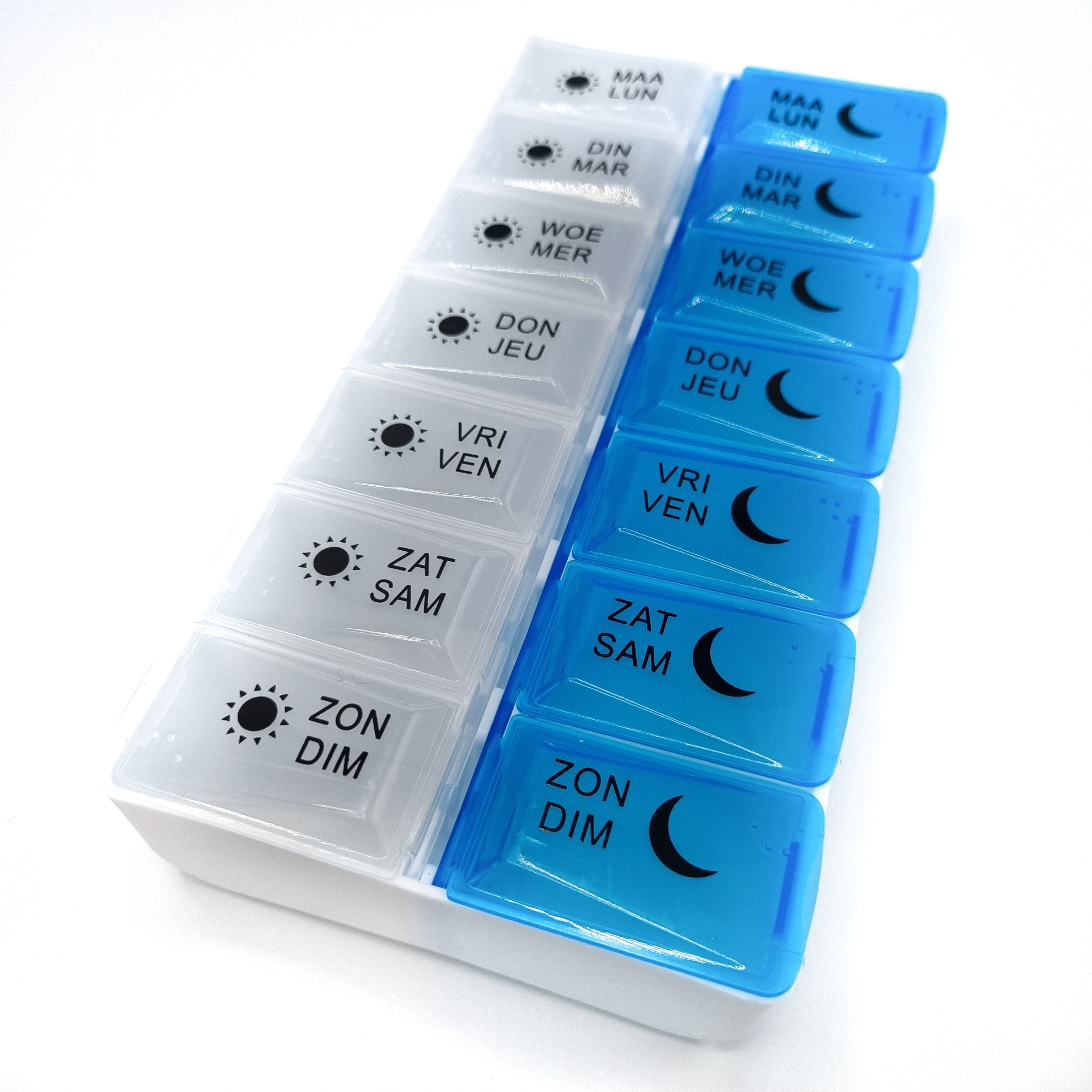 Pill box | Pill box | Storage tray | Mon-Sun | 7 days | Blue | Day Night