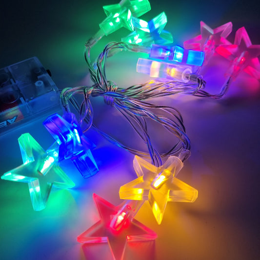 Christmas Tree Lights | Hang up | Christmas decorations | Decorate | Multicolor LED Light Stars | 1 M