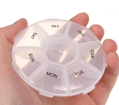 Pill box | Pill box | Storage tray | Mon-Sun | 7 days | White