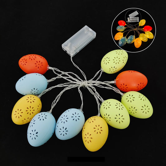 Easter | Easter | Easter Bunny | Lighting | Easter illumination | Light rope with 10 lights | Egg | Eggs | Colored