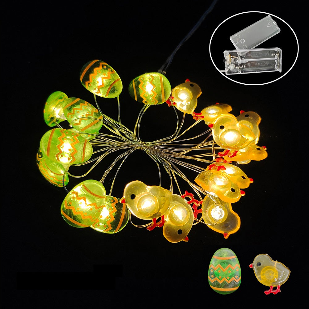 Easter | Easter | Easter Bunny | Lighting | Easter illumination | Light rope with 10 lights | Eggs | Chicks